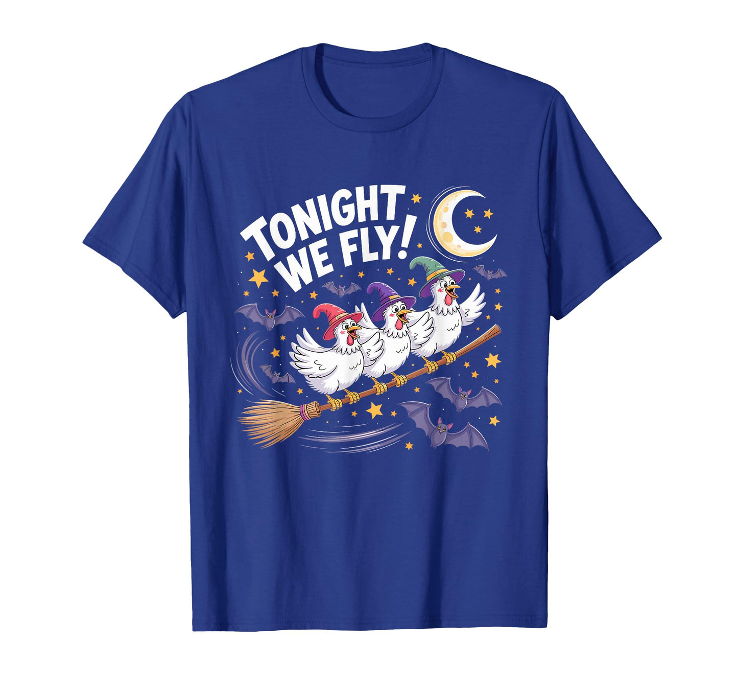 Tonight We Fly Funny Witchy Chickens Spooky Farm Halloween T-Shirt