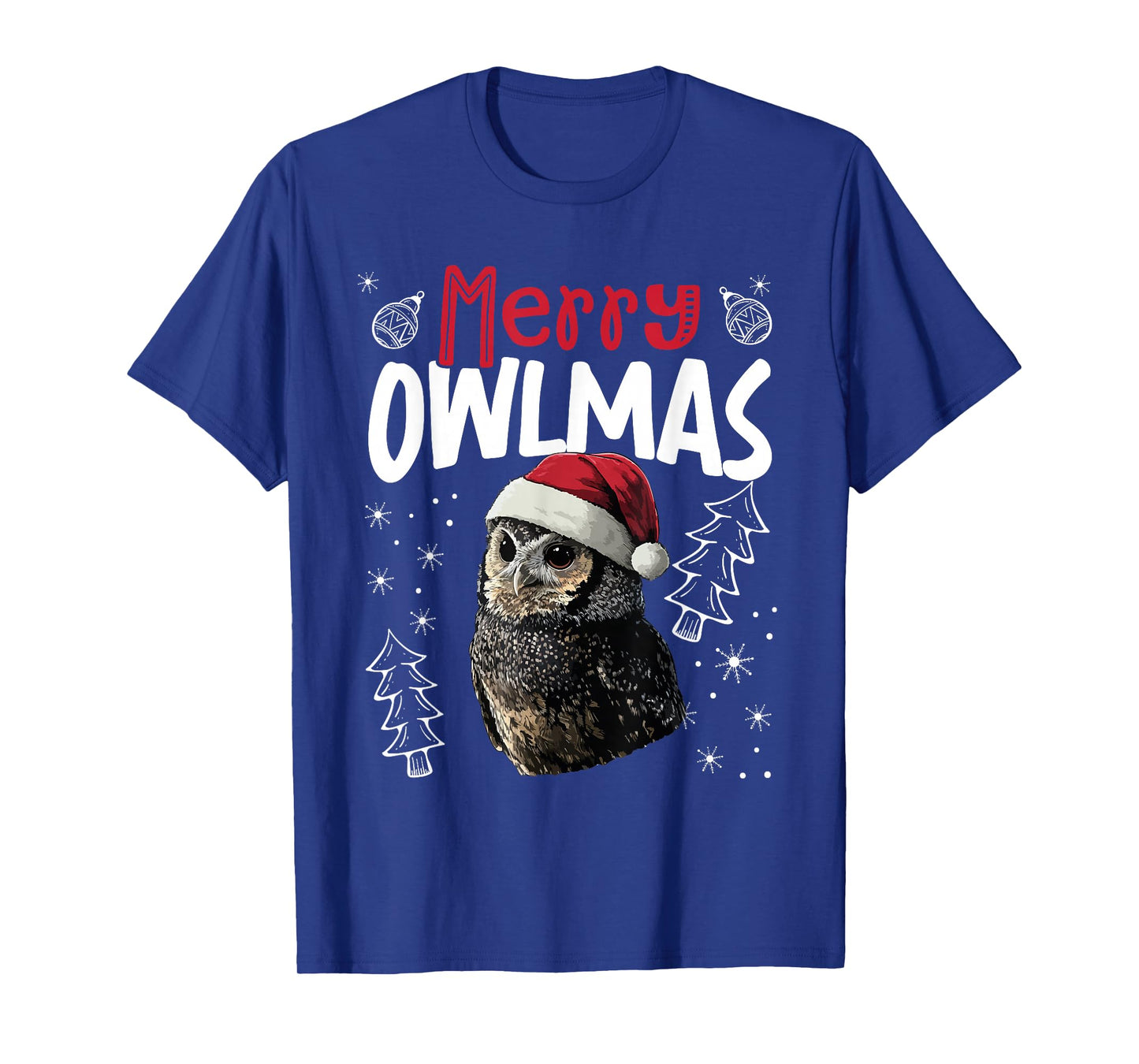 Merry Owlmas Funny Christmas Owl T-Shirt