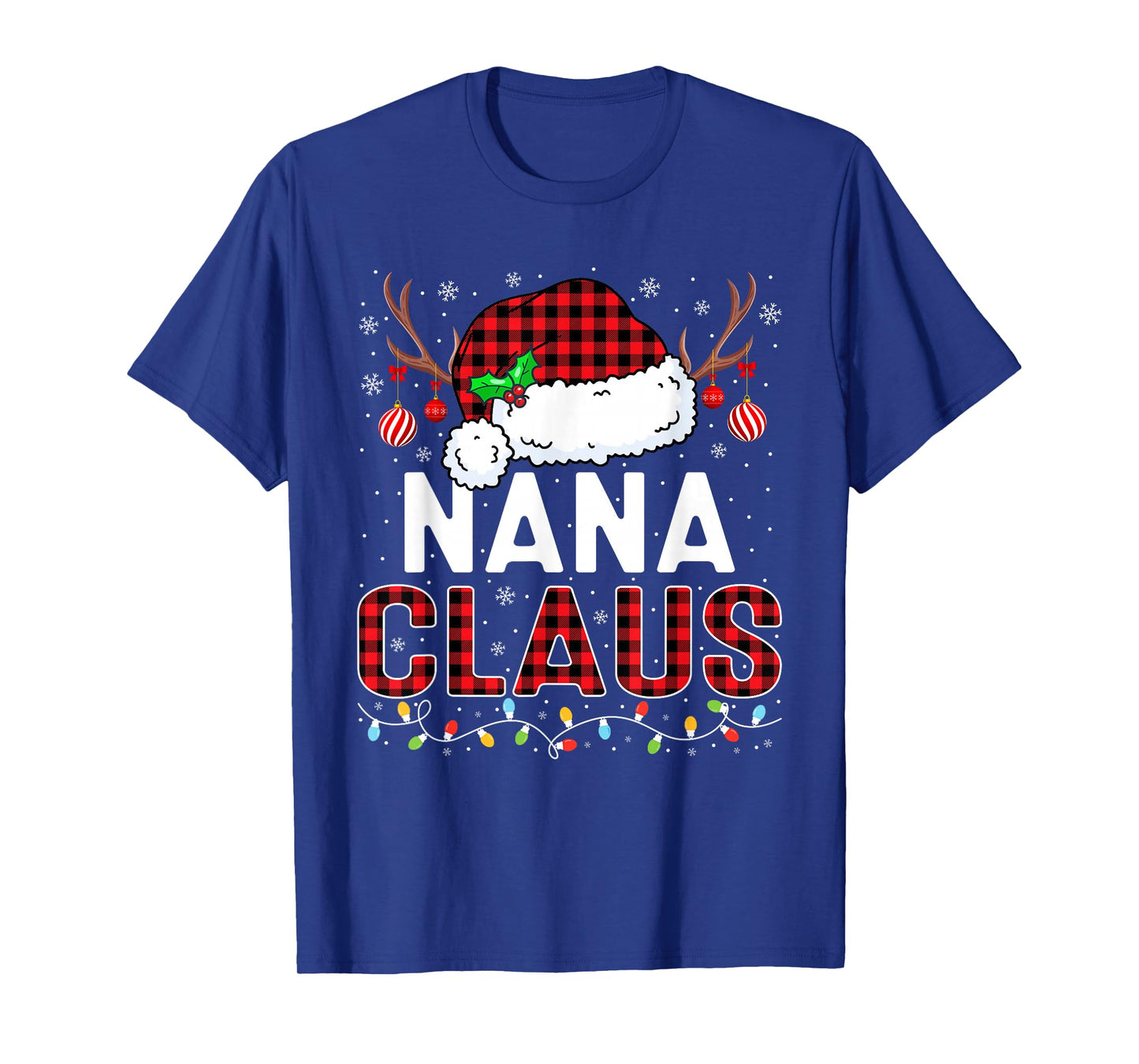 Christmas Lights Nana Claus Family Matching Xmas Pajama T-Shirt
