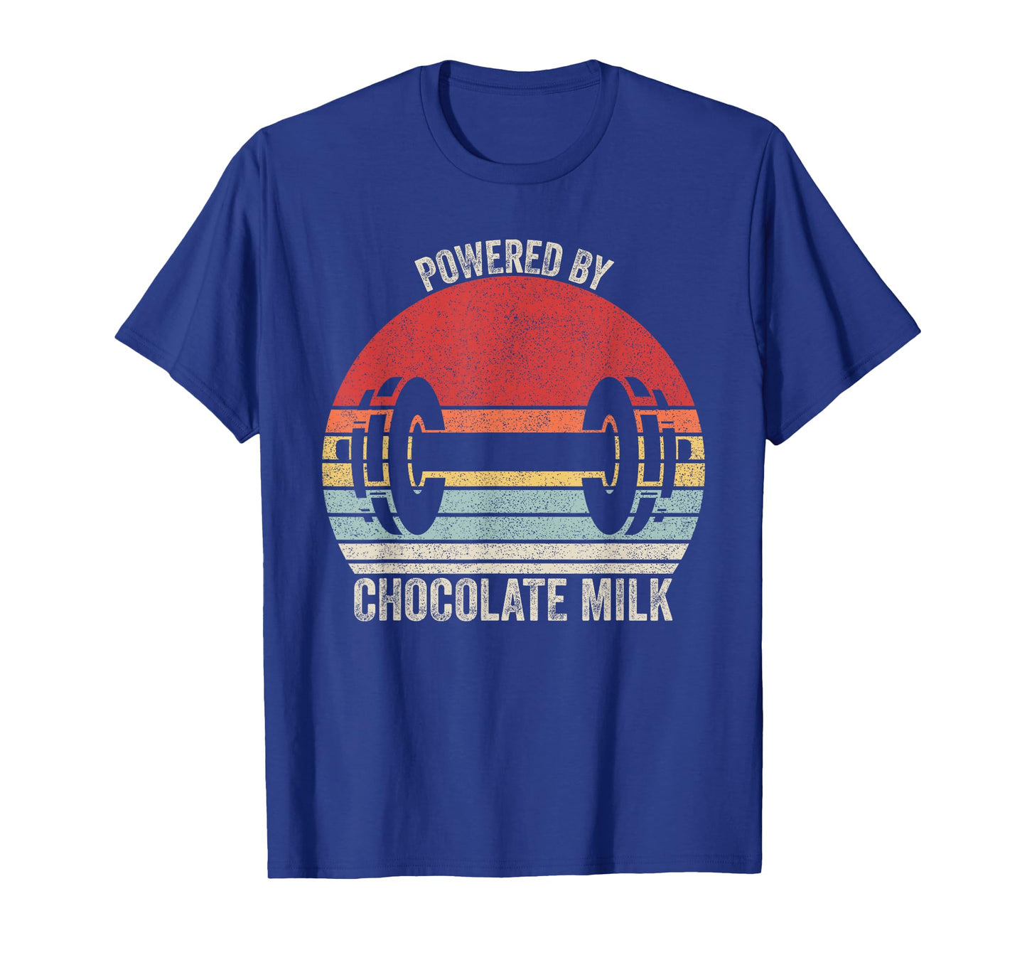 Vintage Retro Powered By Chocolate Milk Shirt Weight Lifting T-Shirt