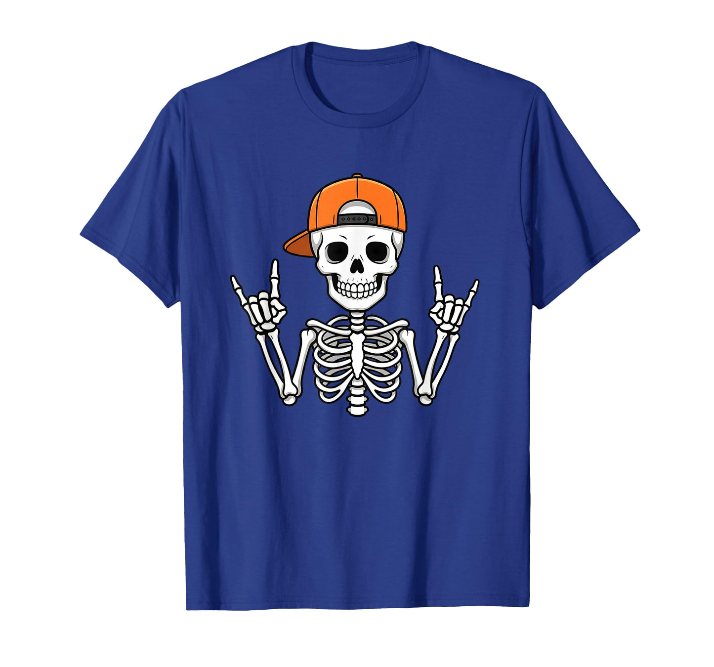 Halloween Skelton Rock Hand Funny Kids Boys Men Women Rocker T-Shirt