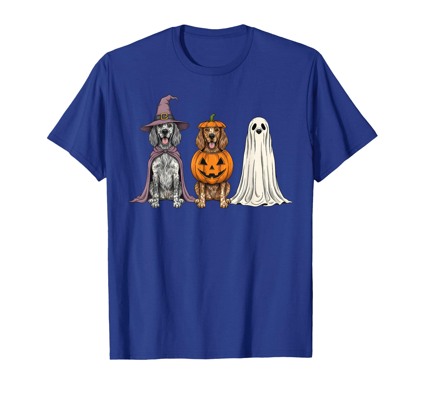 Spooky Ghost English Setter Pumpkin Halloween Dog Lover T-Shirt