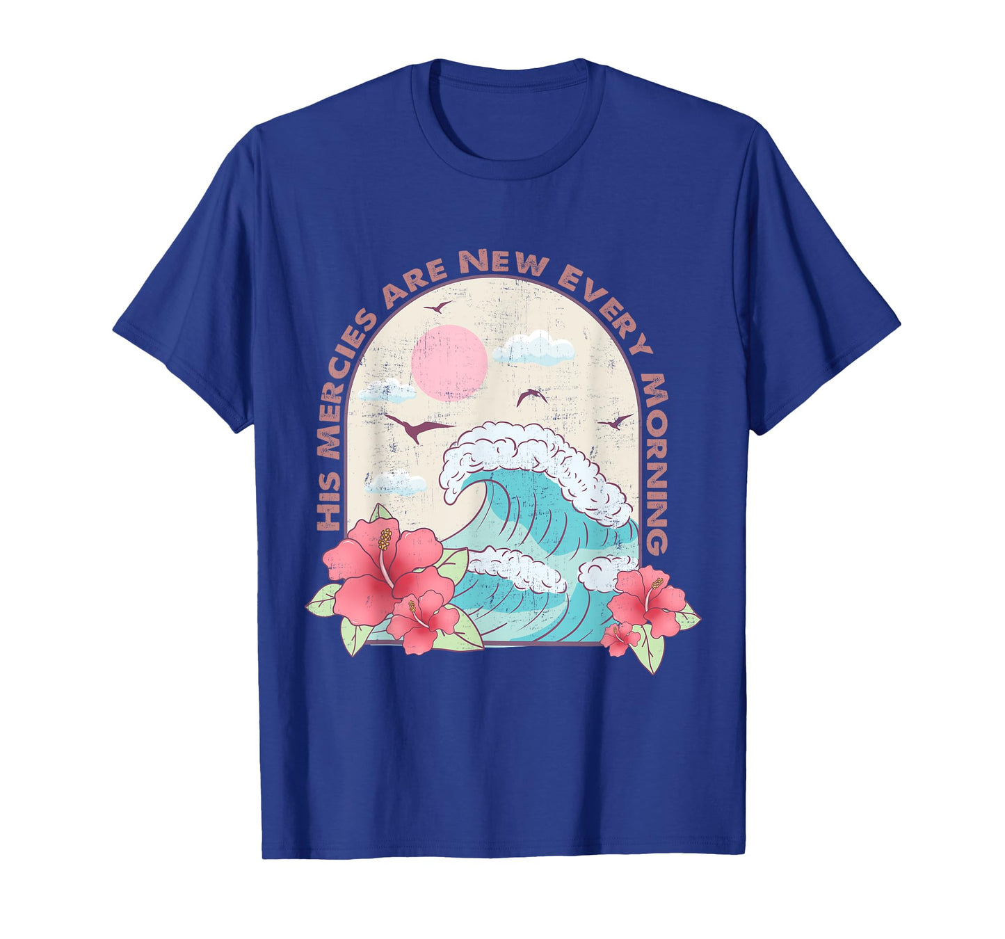 Christian Summer Religious Bible Ocean Wave His Mercy Beach Men Women Girls Kids T-Shirt