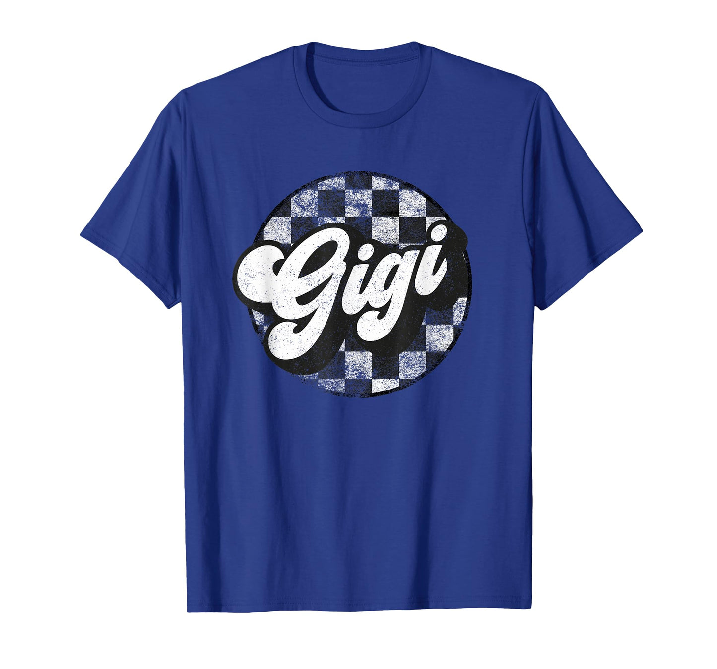 Funny Retro Checkered Gigi Race Vintage Matching Family T-Shirt