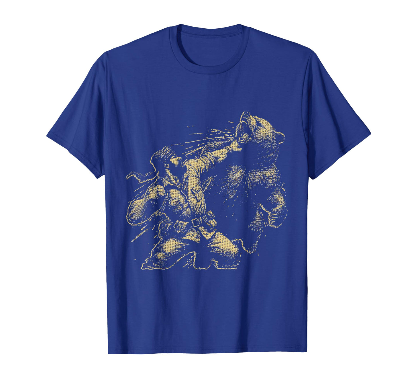 Bear Funny Man Punching Bear Retro Vintage Hunting Camping T-Shirt