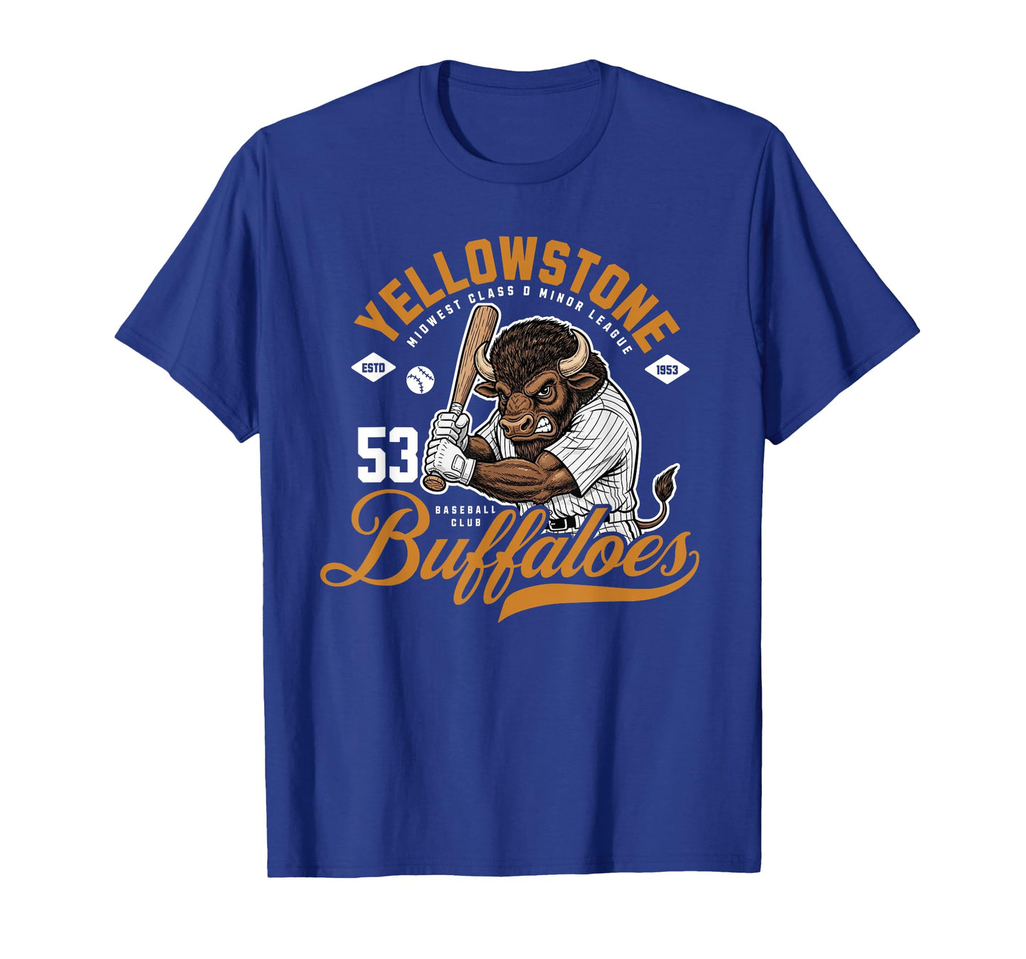 Yellowstone Buffaloes Retro Minor League Baseball Team 1953 T-Shirt