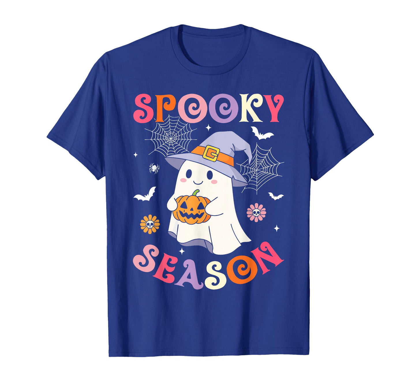Spooky Season Happy Halloween Retro Ghost Spooky Women Girls T-Shirt