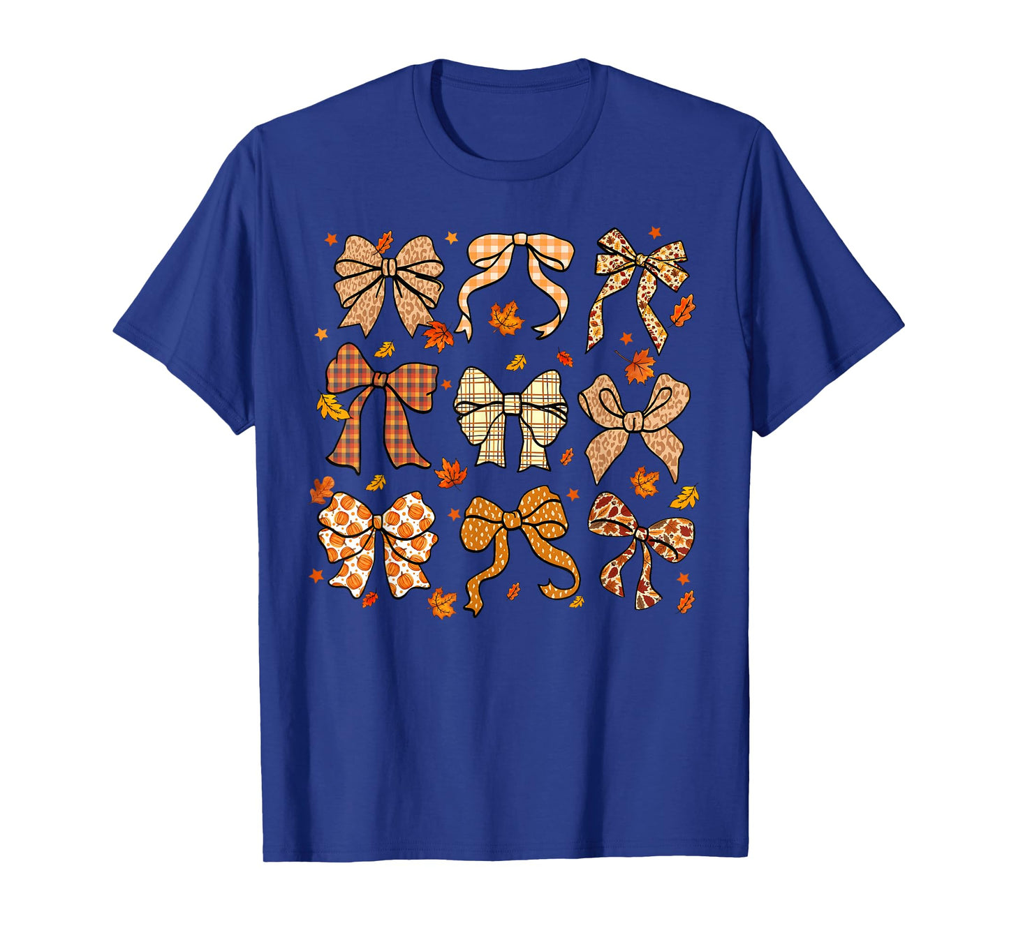 Fall Coquette Bow Fall Pumpkin Thanksgiving Women Girl T-Shirt