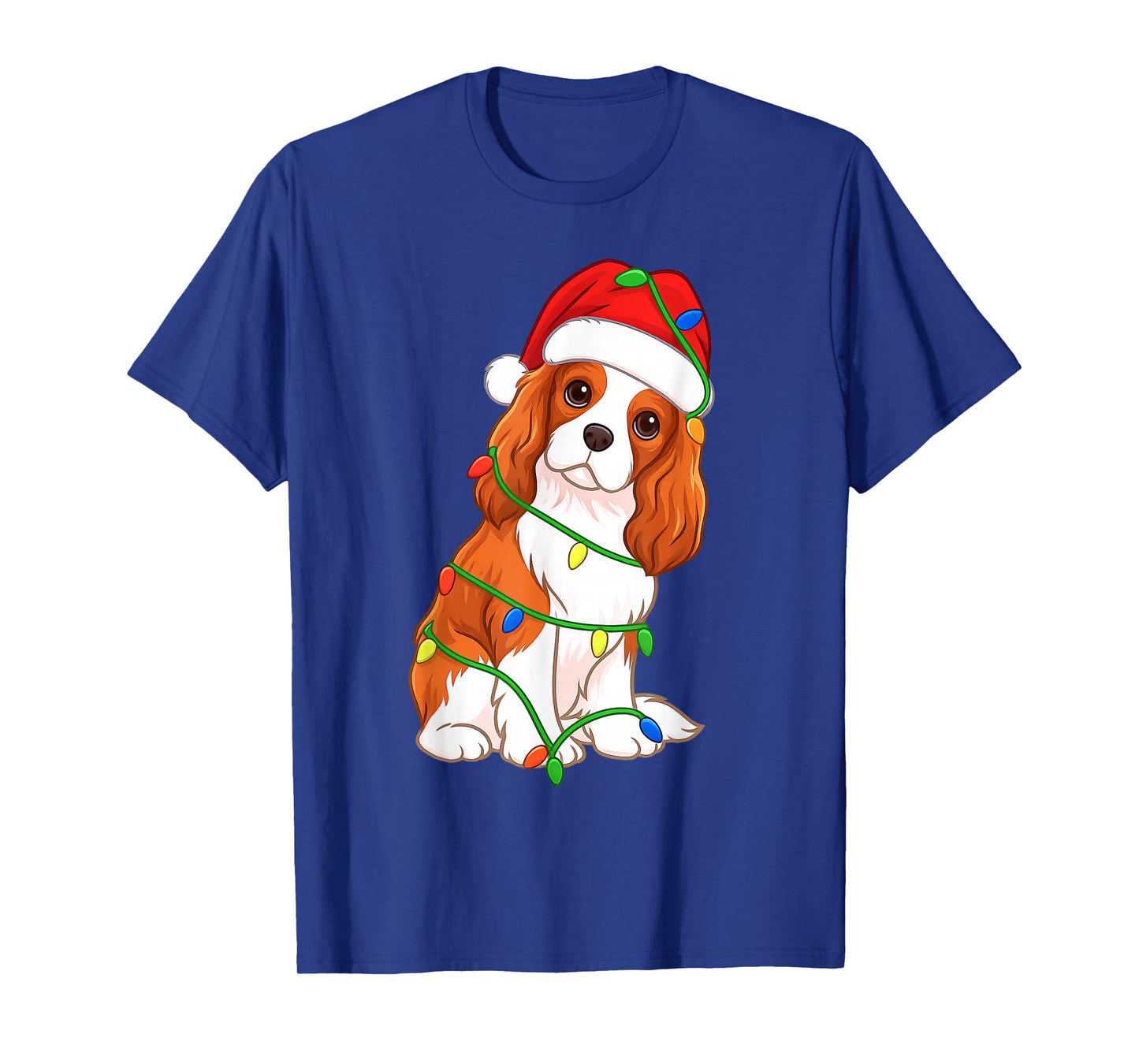 Cavalier King Charles Spaniel Christmas Tree Lights Holiday T-Shirt