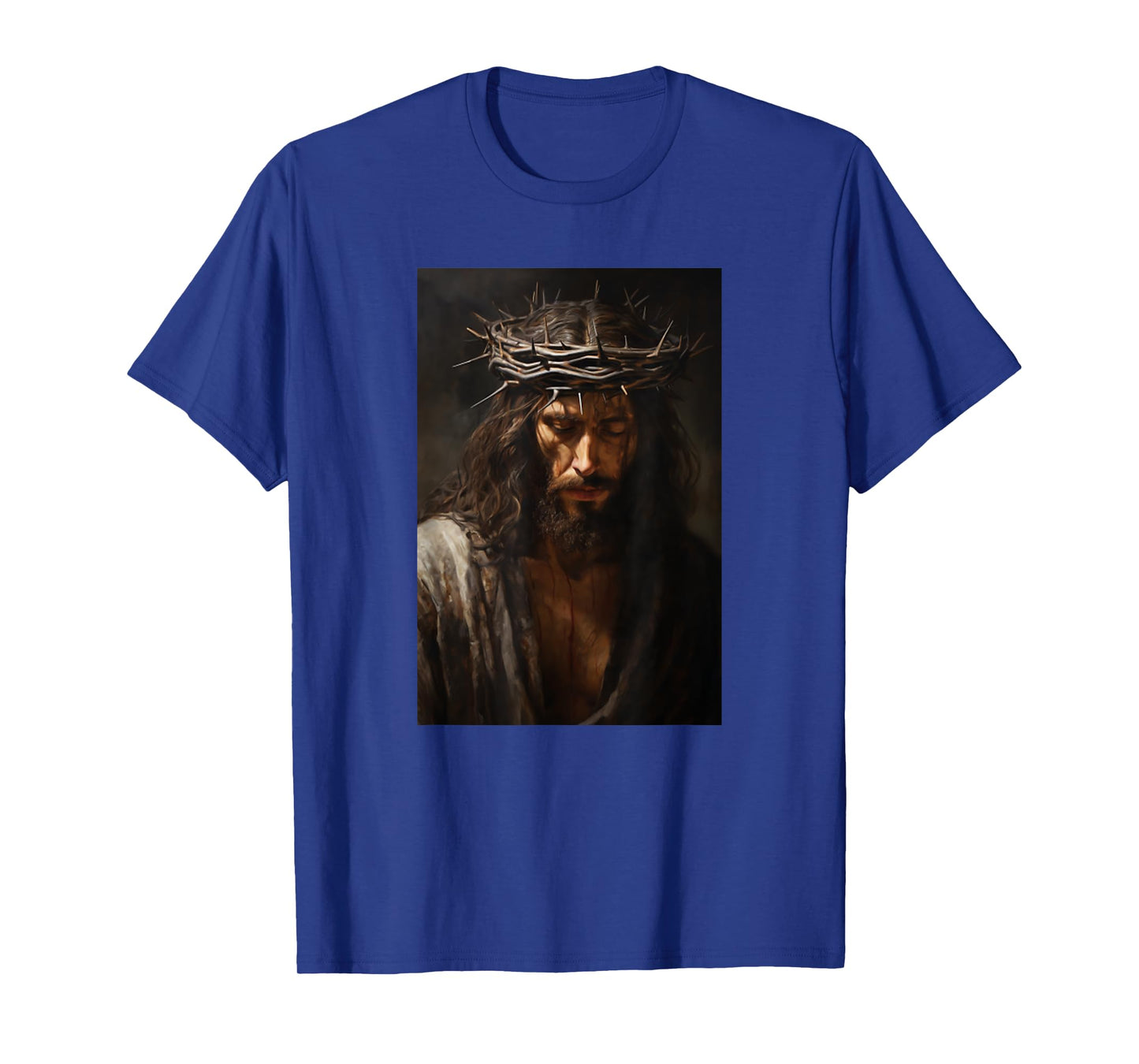 Vintage Jesus Christ Wearing Crown Of Thorns In Prayer T-Shirt