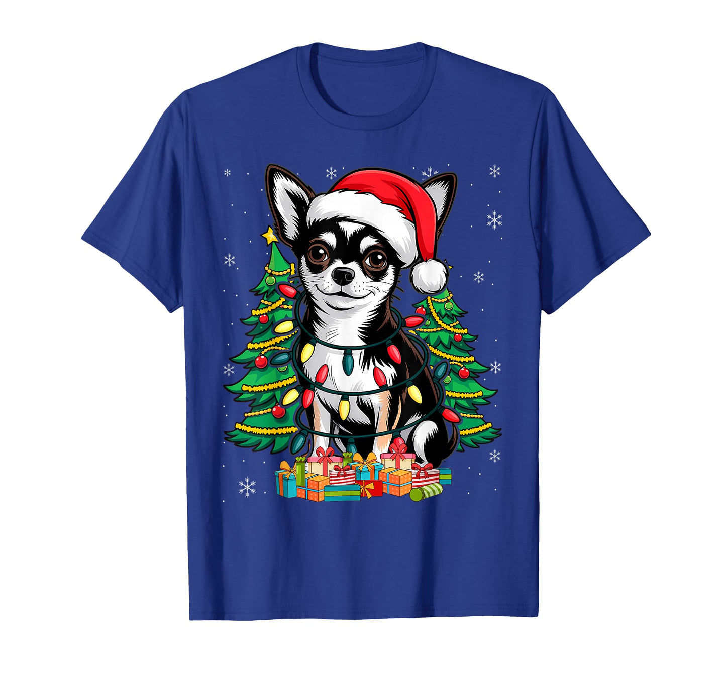 Chihuahua Santa Christmas Tree Lights Xmas Boys Dog Dogmas T-Shirt
