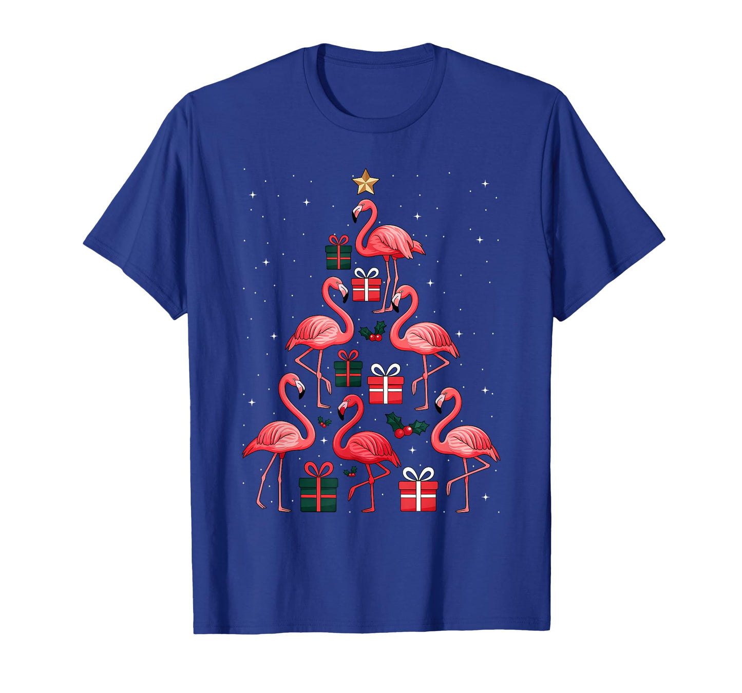 Christmas Santa Hat Pink Flamingo Xmas Holiday Nativity T-Shirt