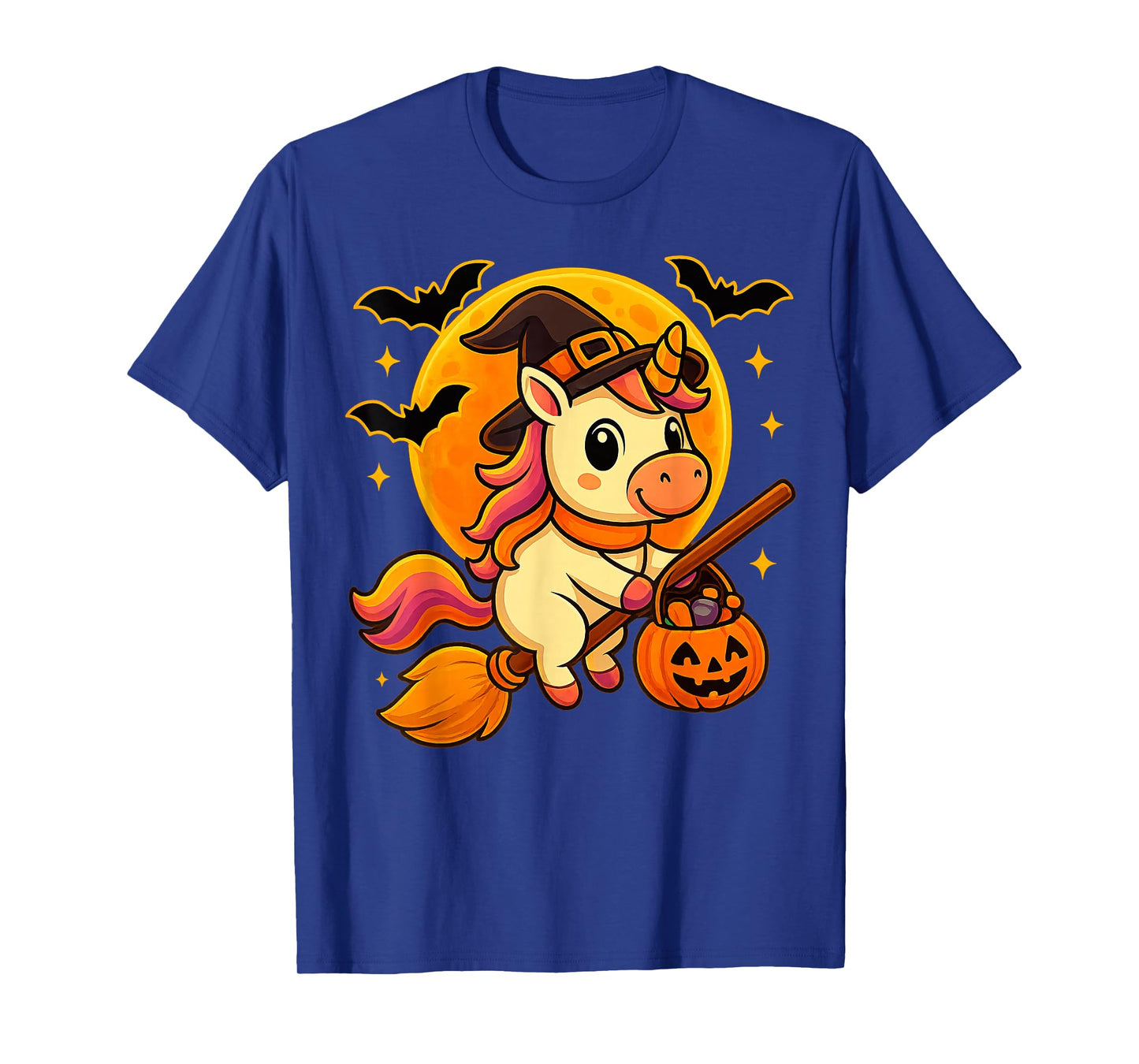 Cute Unicorn Witch Pumpkin Halloween Costume Boys Girls T-Shirt