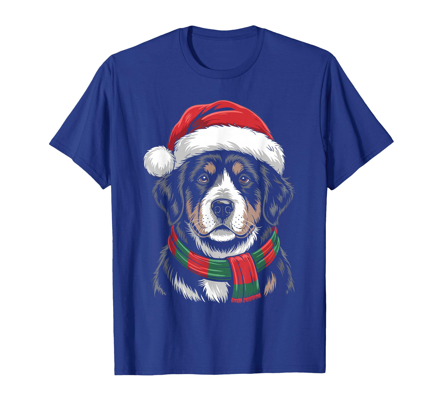 Tibetan Mastiff Dog Xmas Santa Hat Scarf Christmas Costume T-Shirt