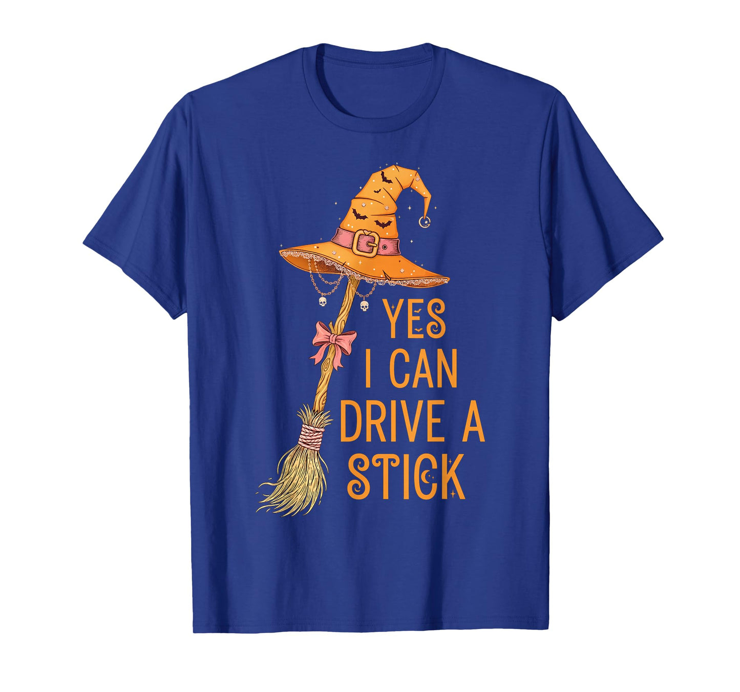 Yes I Can Drive A Stick Funny Halloween Spooky Witch T-Shirt