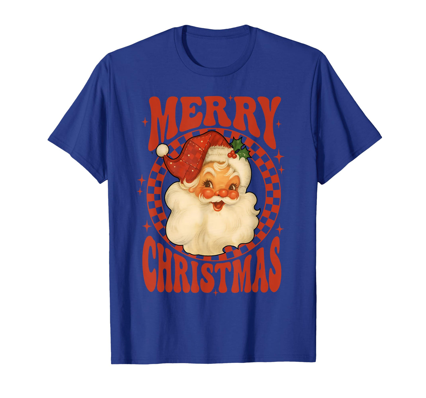 Retro Vintage Santa Claus Merry Christmas Holiday T-Shirt