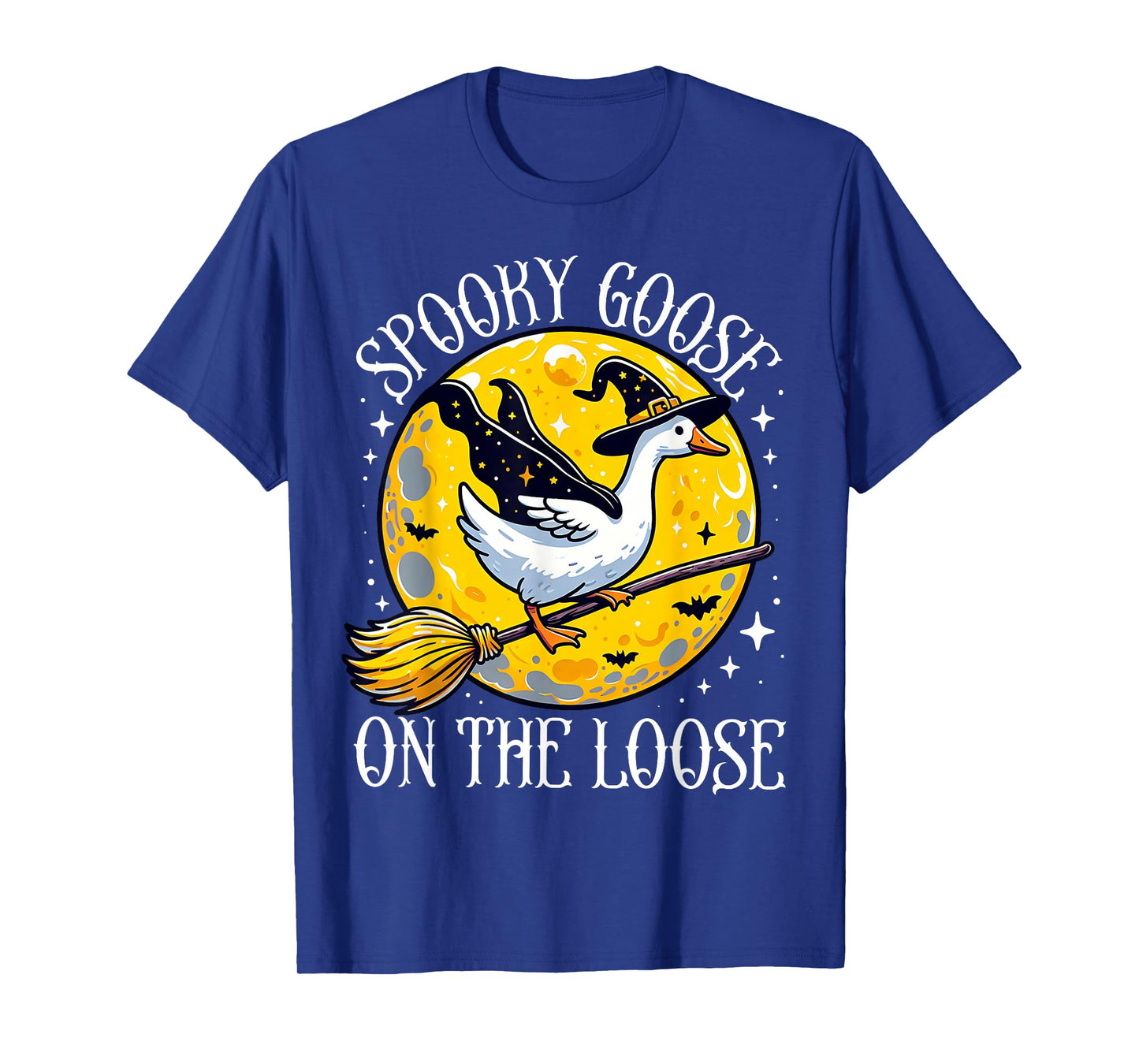 Spooky Goose On The Loose Funny Goose Witch Animal Halloween T-Shirt
