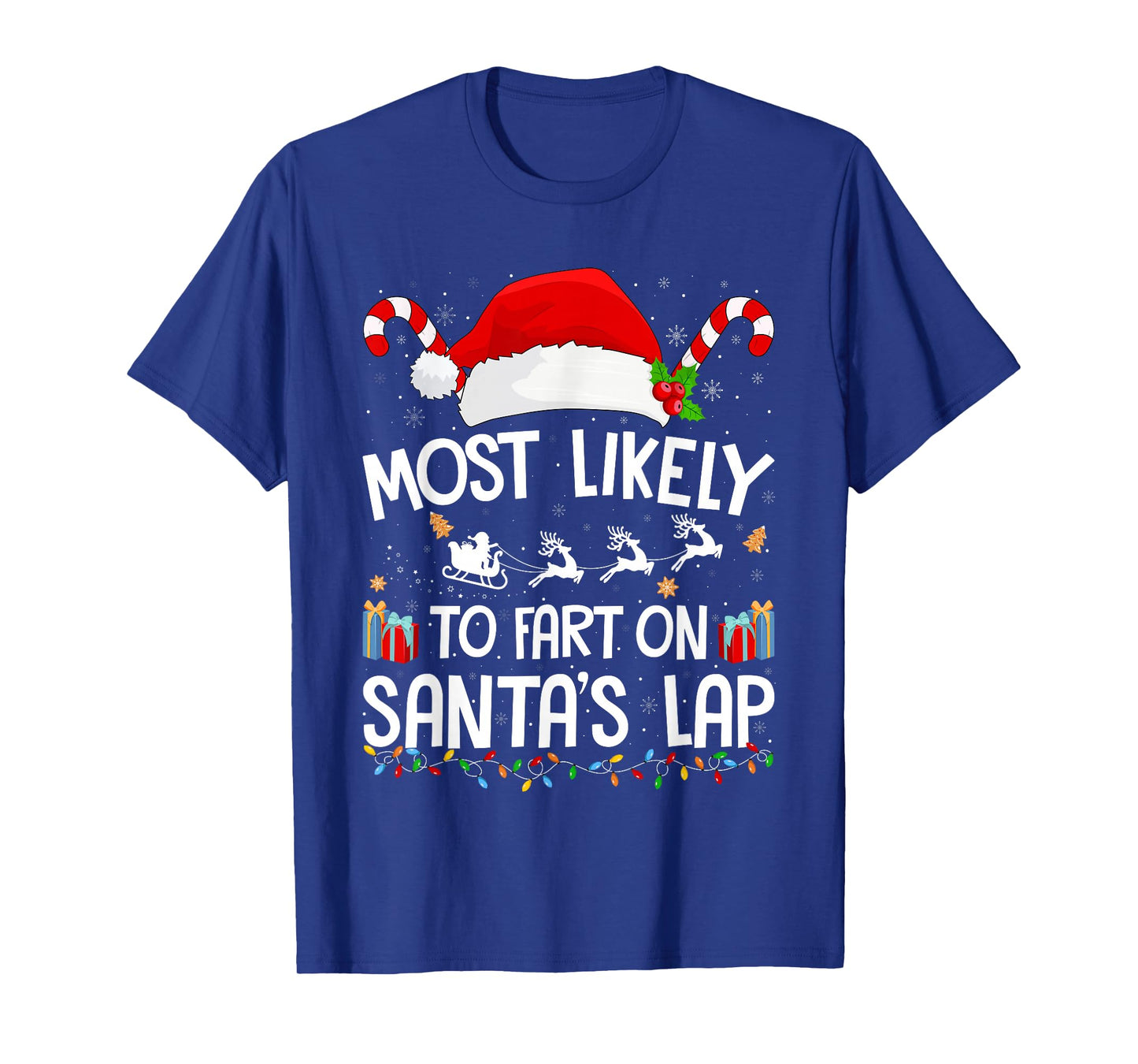Most Likely to Fart On Santa's Lap Family Christmas Pajamas T-Shirt
