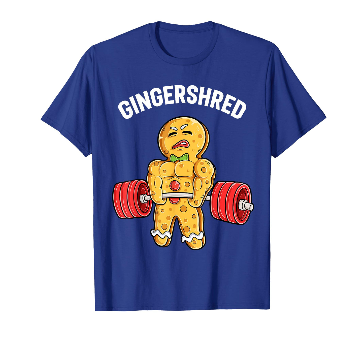 Gingershred Funny Gingerbread Man Gym Bodybuilding Christmas T-Shirt