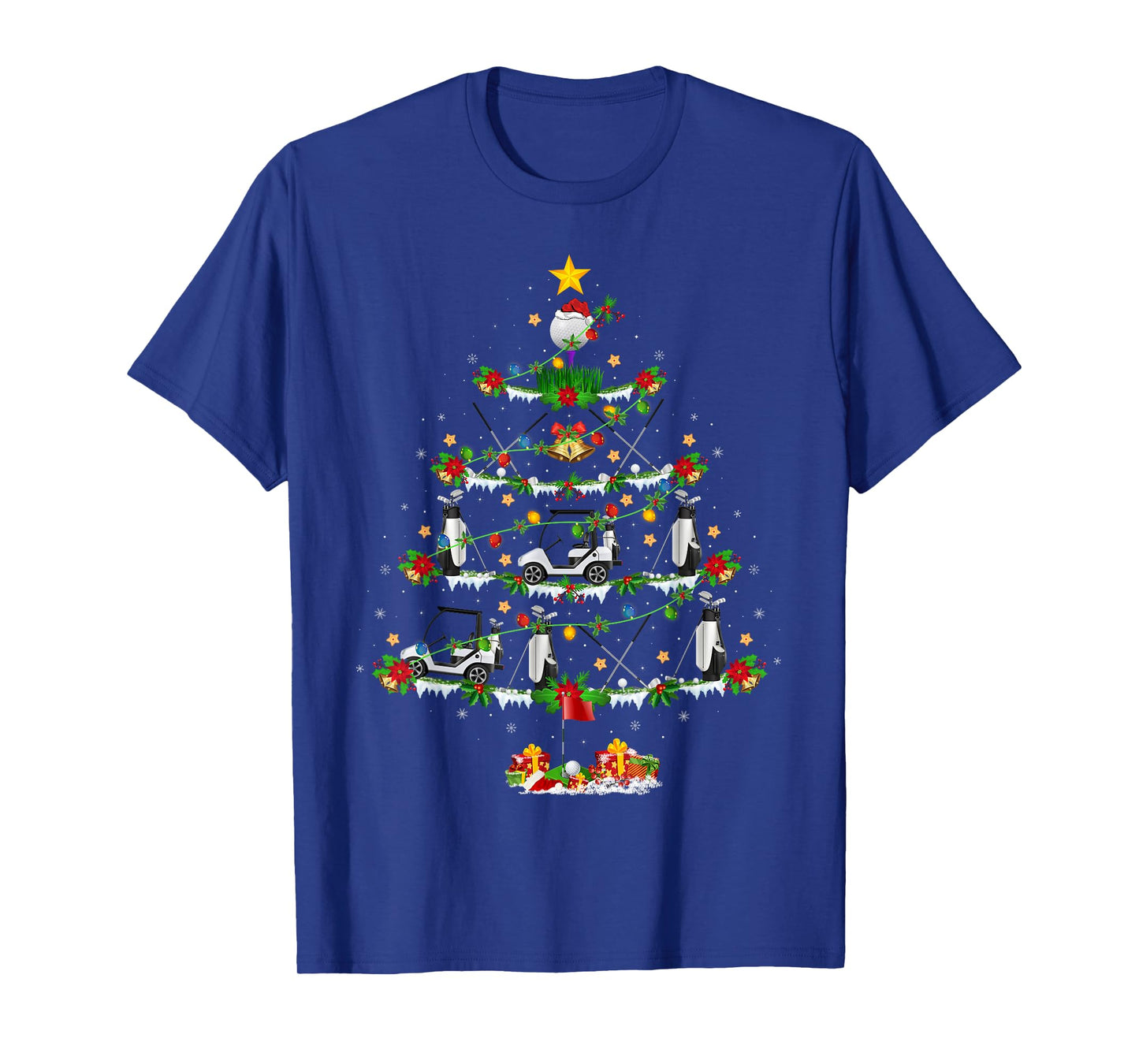 Golf Christmas Tree Lights Golf Sports Player Golfer Xmas T-Shirt