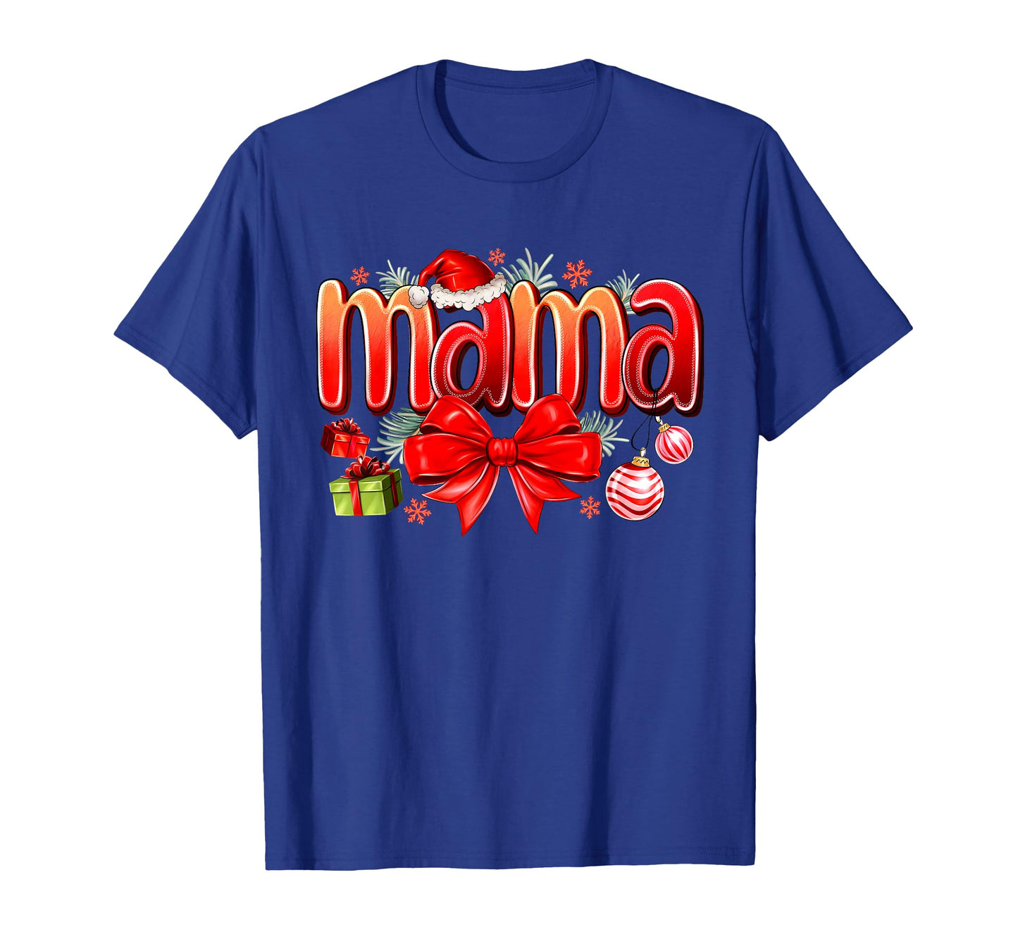 Christmas Mama Coquette Bow Mama Claus Christmas Tree Cake T-Shirt