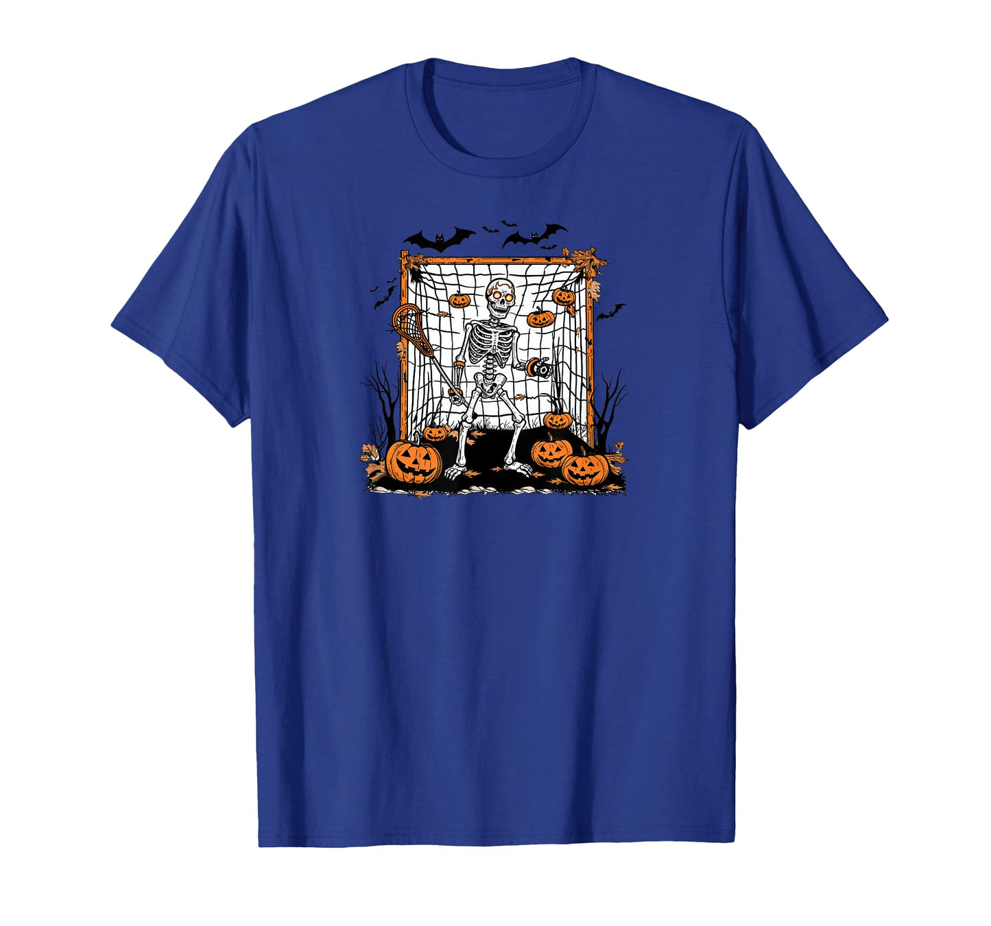Halloween Lacrosse Skeleton Goalie T-Shirt