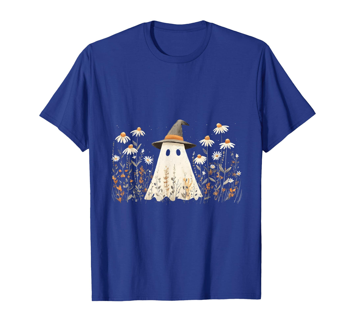 Cute Daisy Flower Floral Ghost Retro Halloween Aesthetic T-Shirt