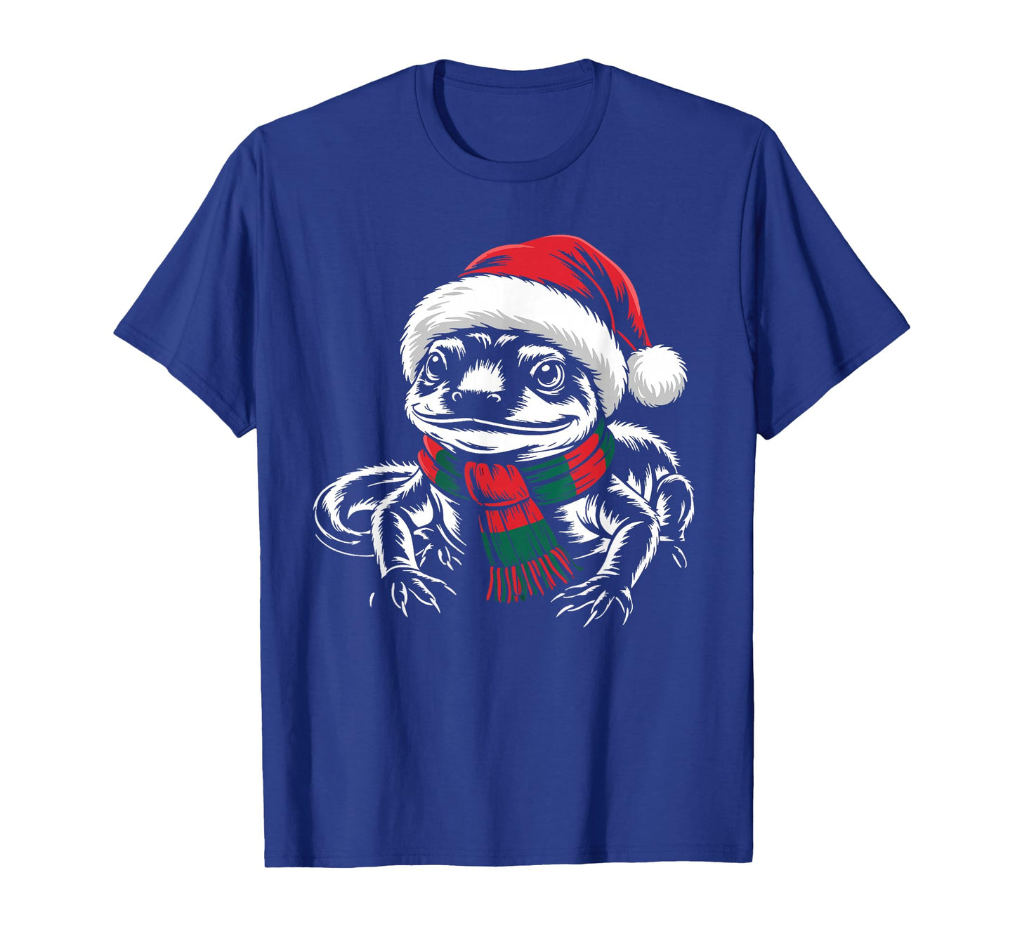 Salamander Xmas Santa Hat Scarf Christmas Costume T-Shirt