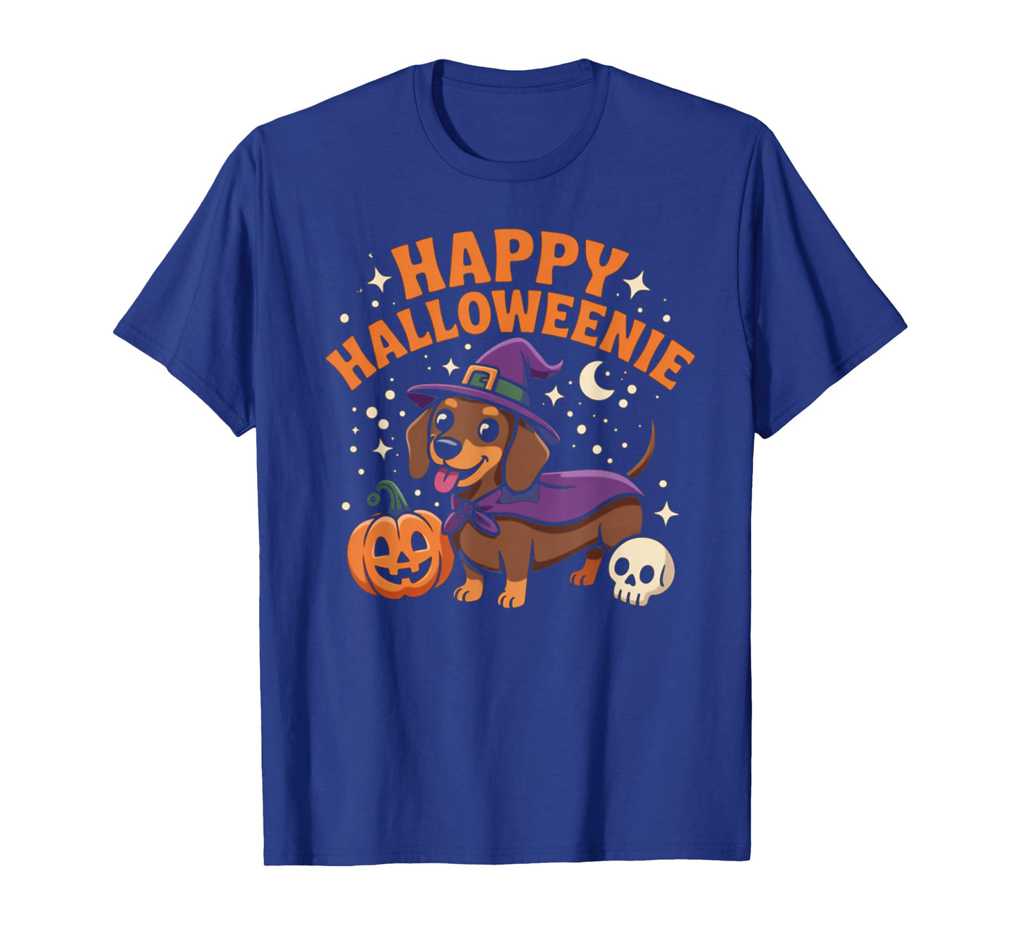 Dachshund Weiner Dog Witch Happy Halloweenie T-Shirt
