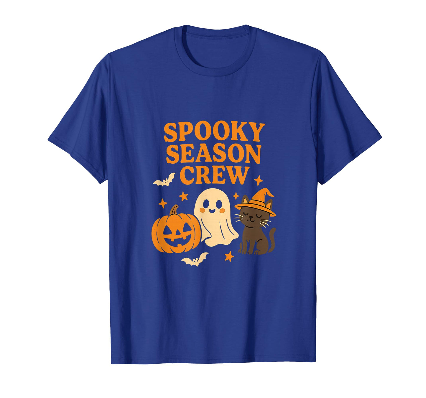 Spooky Season Crew Cute Halloween Ghost Cat Pumpkin T-Shirt