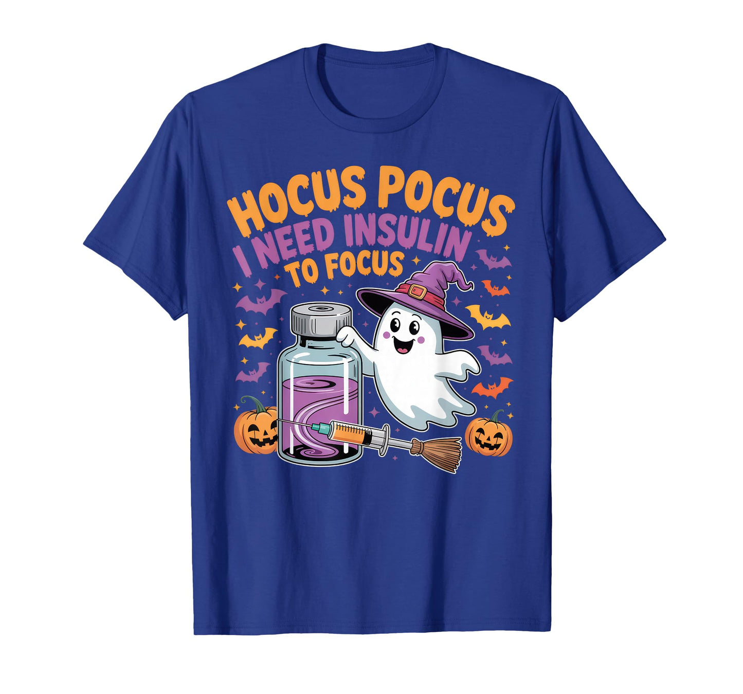 Hocus Pocus I Need Insulin to Focus Funny Halloween Diabetic T-Shirt