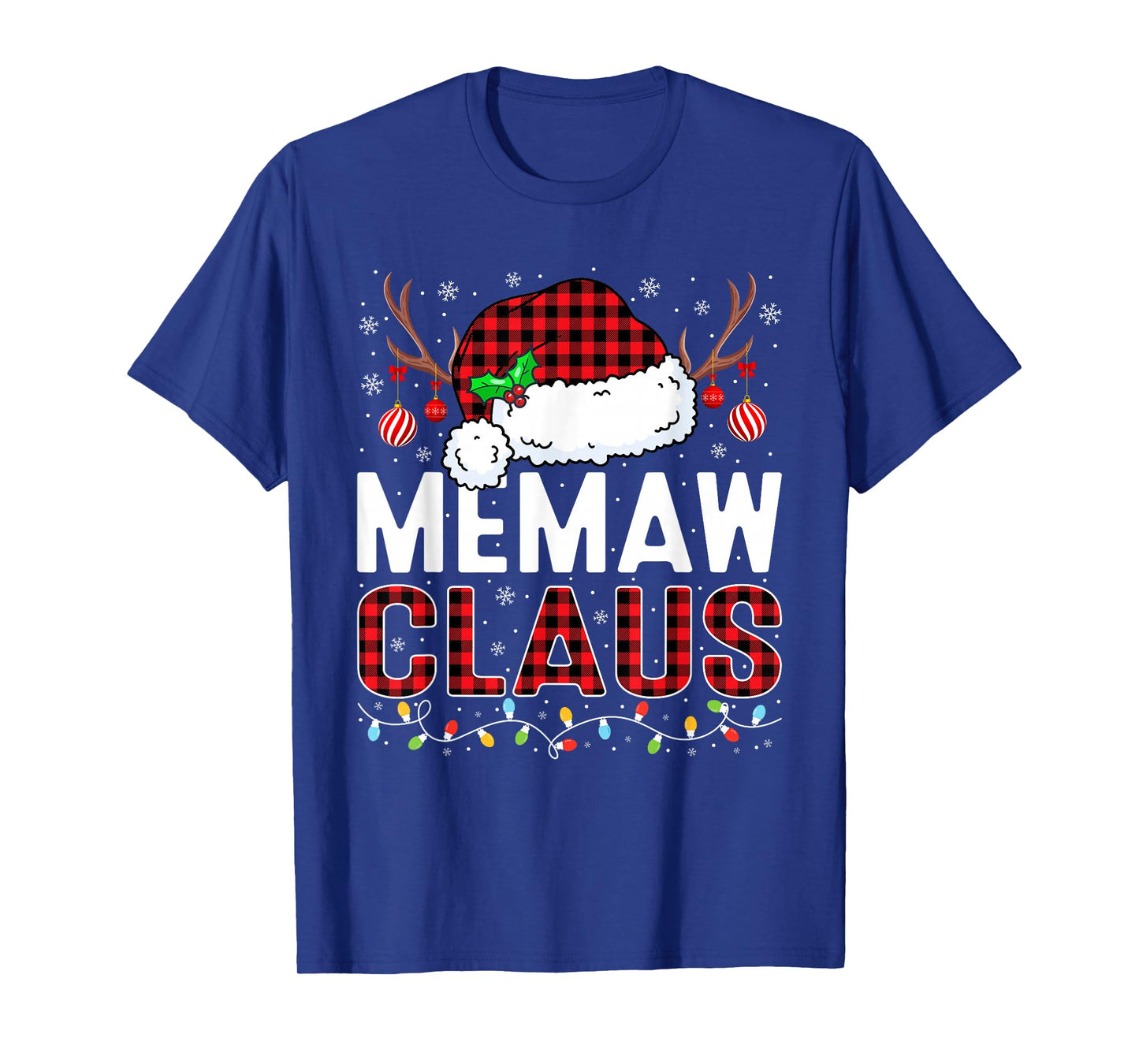 Christmas Lights Memaw Claus Family Matching Xmas Pajama T-Shirt
