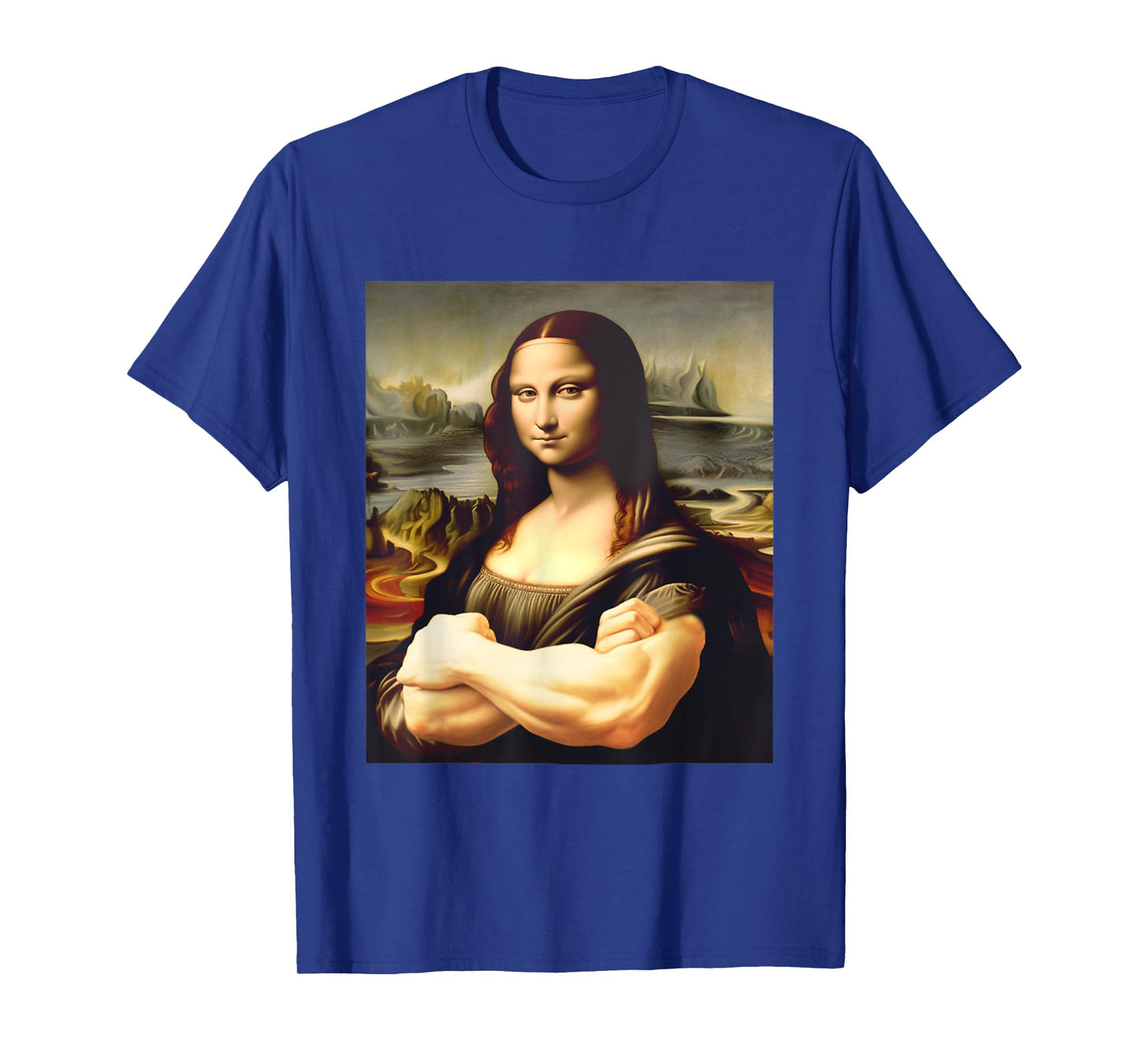 Mona Lisa Bodybuilding Funny Mona Lisa Muscle Gym Workout T-Shirt