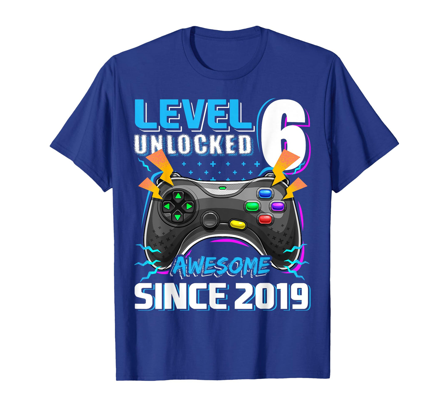6th Birthday Boy Level 6 Gamer 6 Year Video Game Party T-Shirt