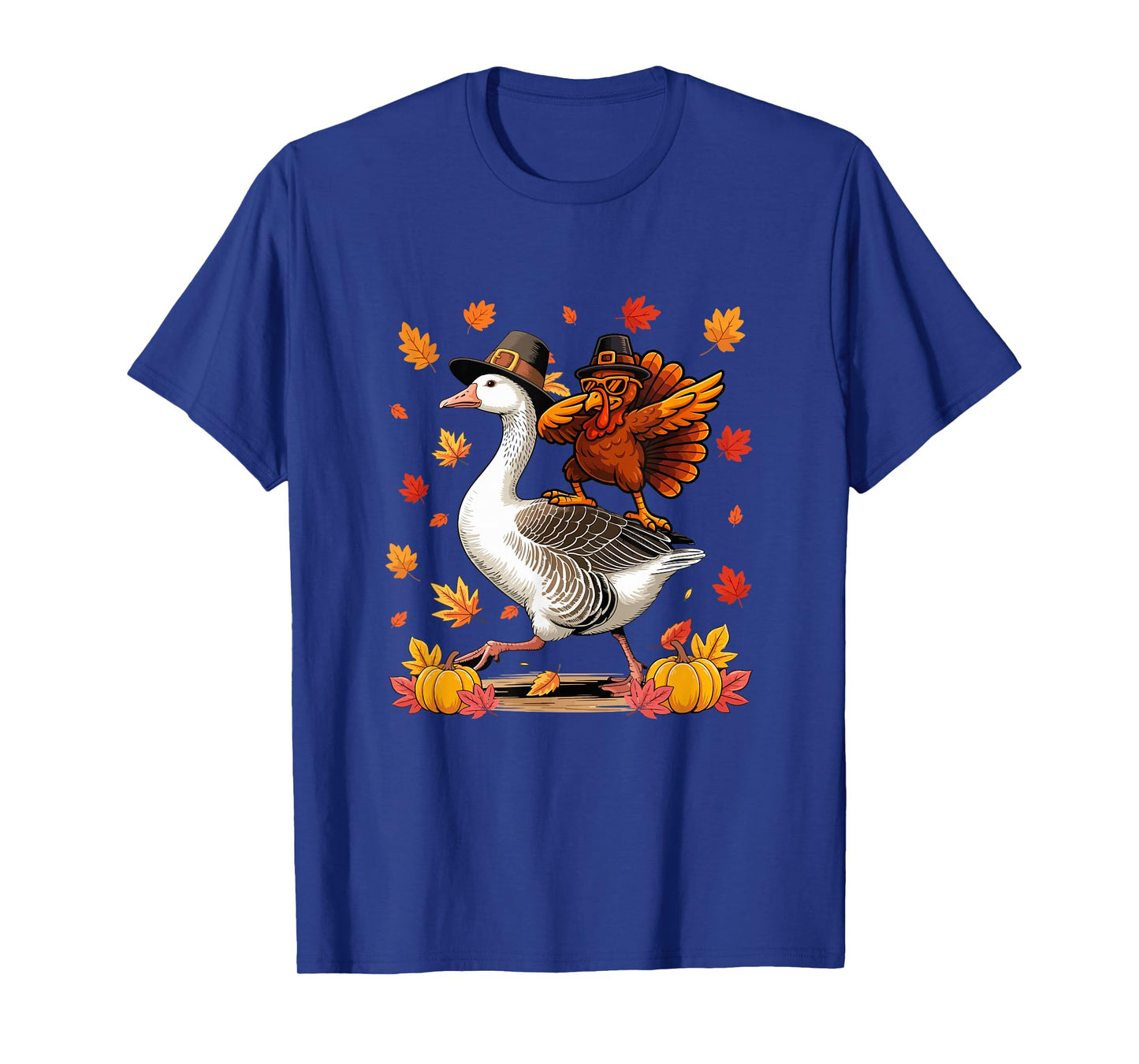 Dabbing Turkey On Goose Thanksgiving Autumn Pilgrim Farmer T-Shirt