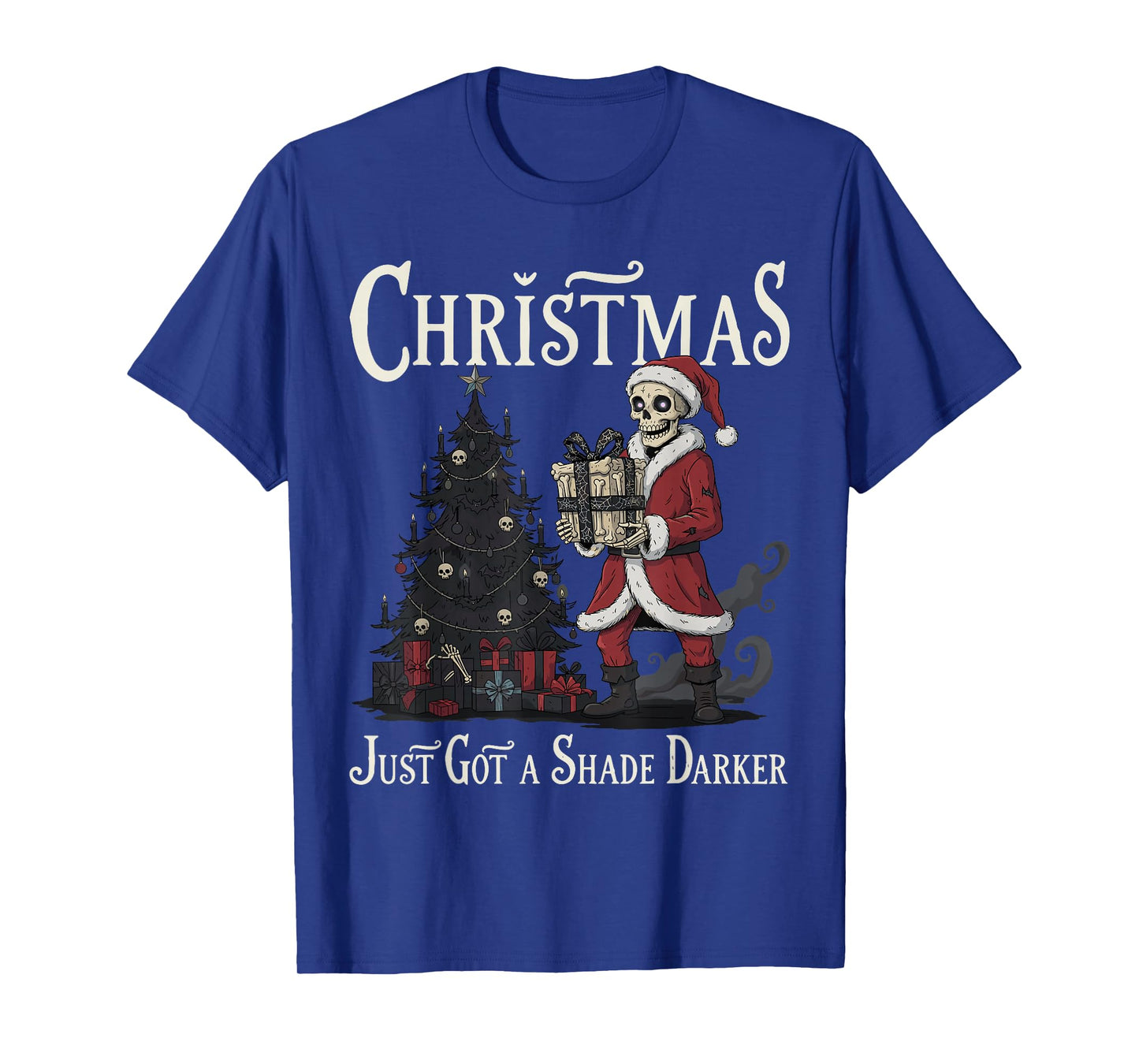 Gothic Academia Christmas Skeleton Santa Gothmas Goth T-Shirt