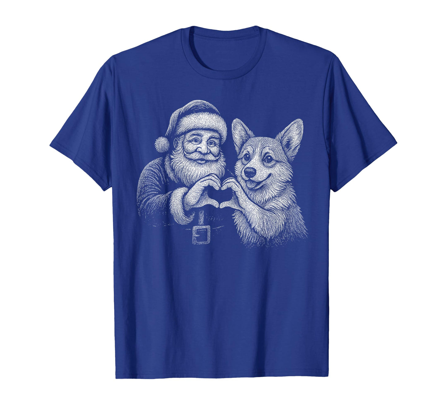 Corgi Santa Claus Heart Shape Christmas Dog Lover T-Shirt