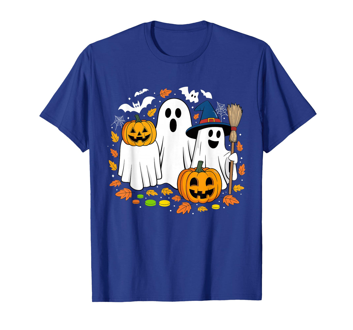 Cute Ghost Drinking Coffee Halloween Fall Ghost Book Reading T-Shirt