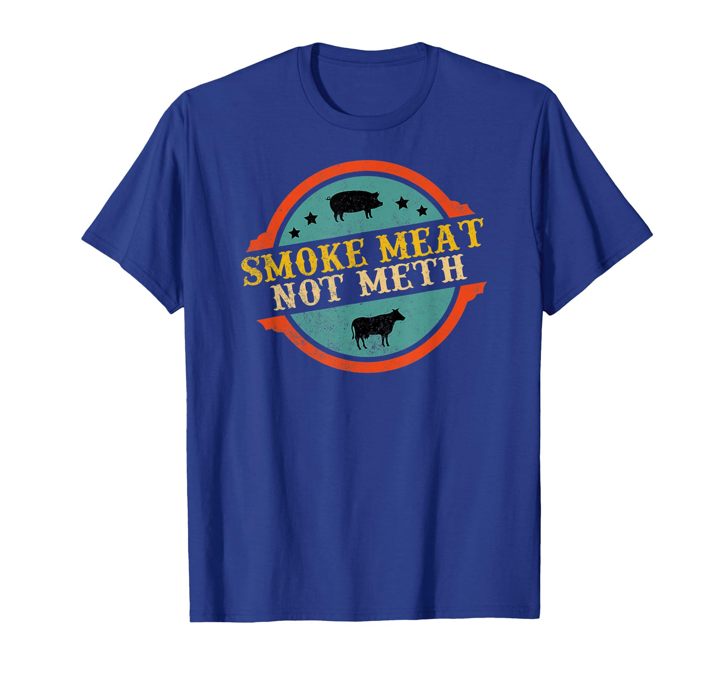 Smoke Meat Not Meth Funny BBQ Grill Barbecue Retro Style T-Shirt