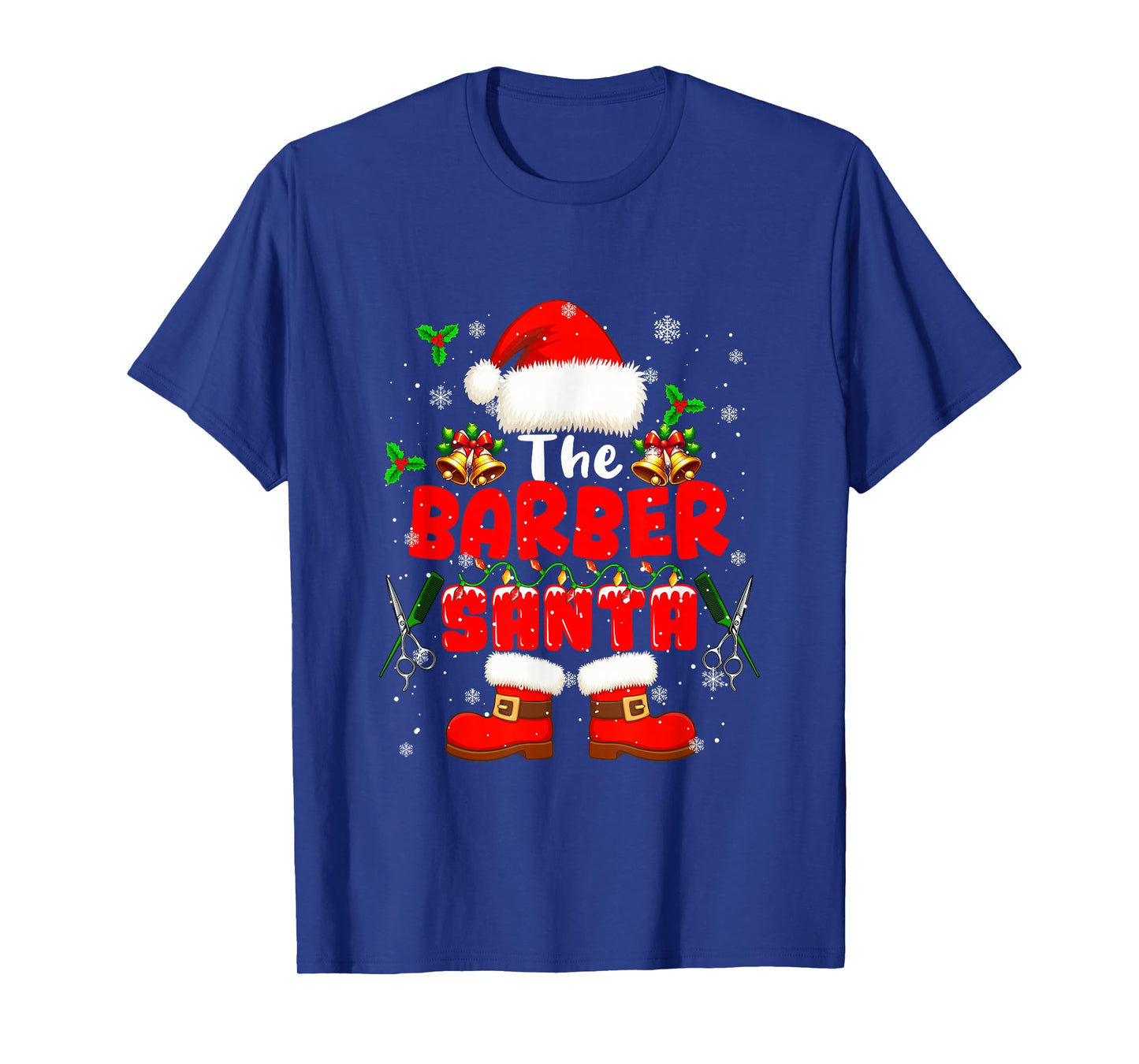 The Barber Santa Christmas Colorful Costume Job Team T-Shirt