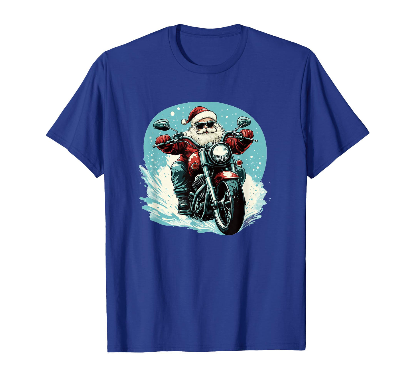 Funny Santa and His Motorcycle for Rock Fans T-Shirt