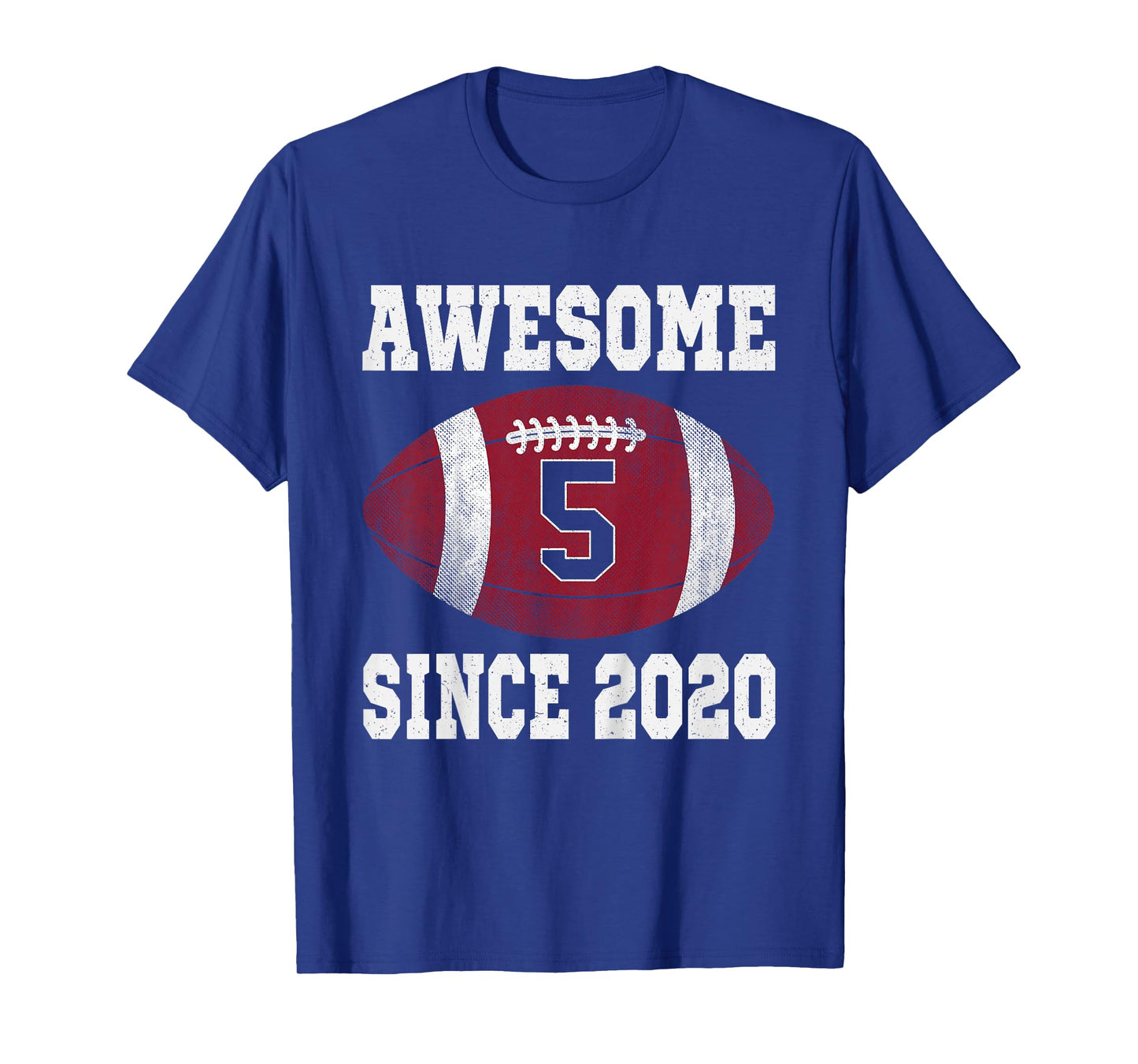 5th Birthday Football Player 5 Years Old Vintage Sports T-Shirt