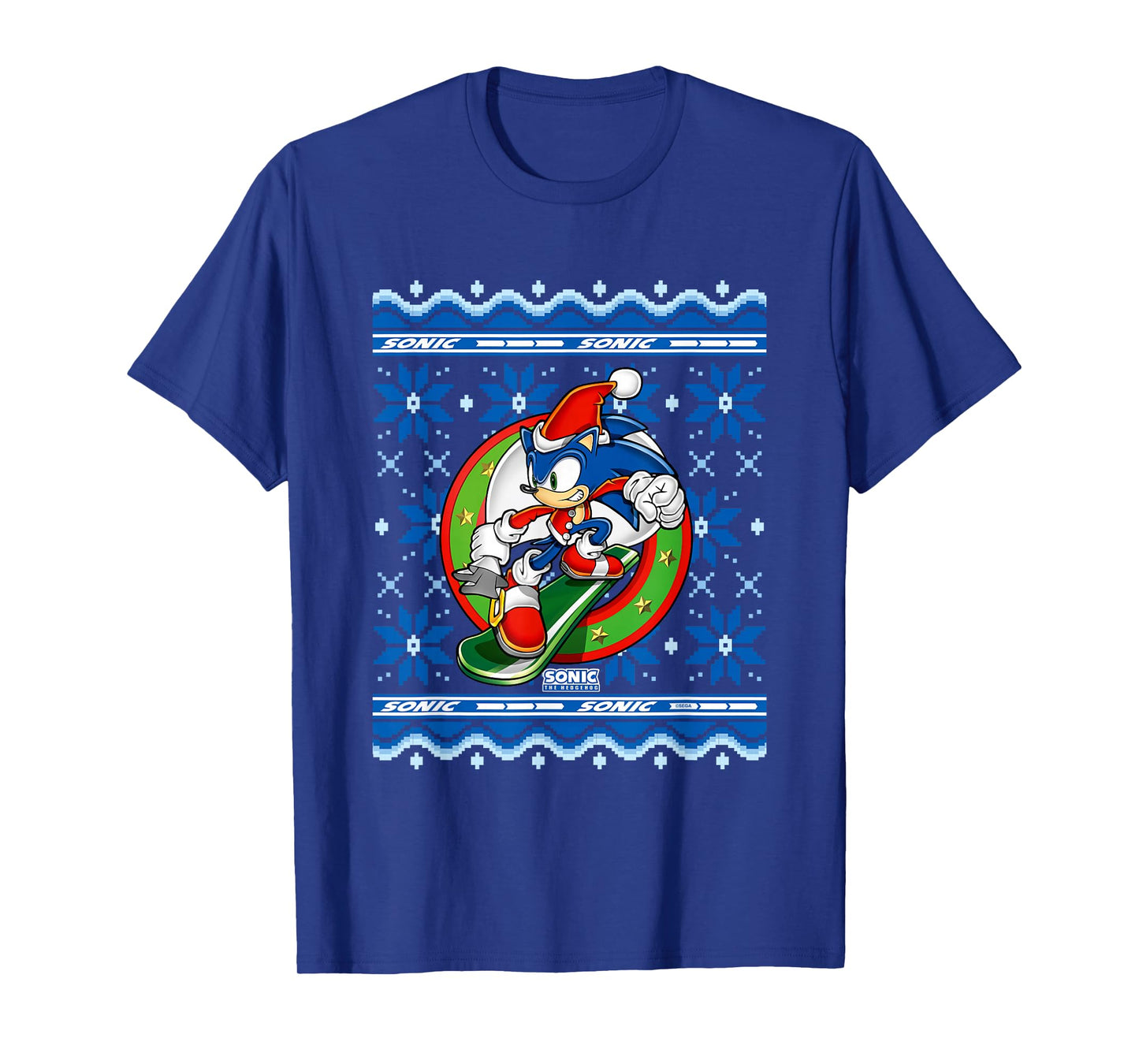 Sonic The Hedgehog Christmas Shredding Sonic Ugly Sweater T-Shirt