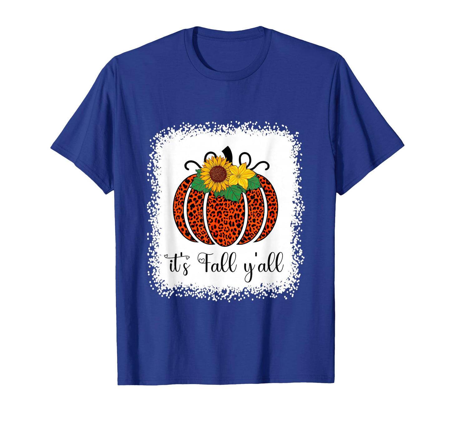 It's Fall Y'all Pumpkin Leopard Print Thanksgiving Halloween T-Shirt