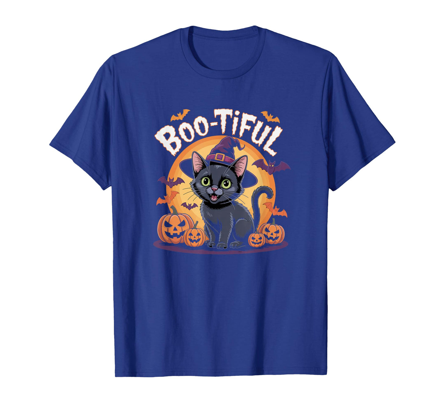 Boo-Tiful Cute Halloween Cat Witch Pun T-Shirt