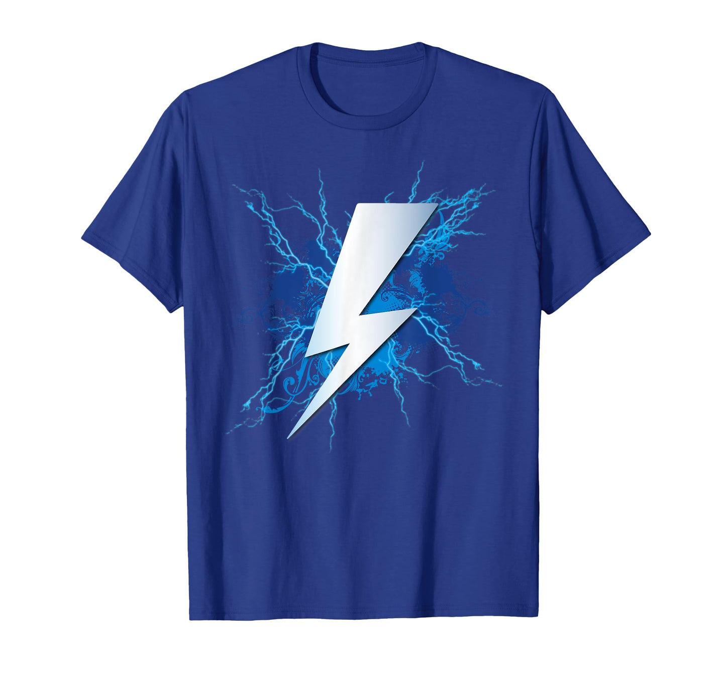 Lightning Graphic and Thunderbolt Design | Blue T-Shirt