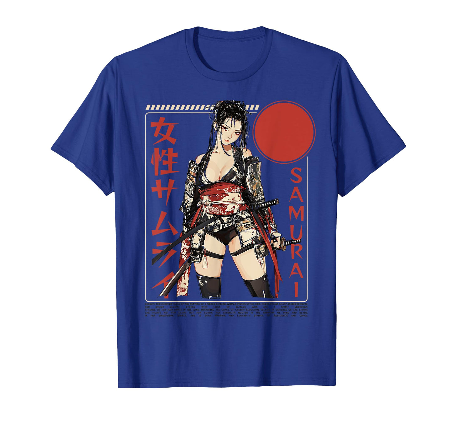 Samurai Warrior Waifu Girl Japanese Ukiyo-e Manga Samurai T-Shirt