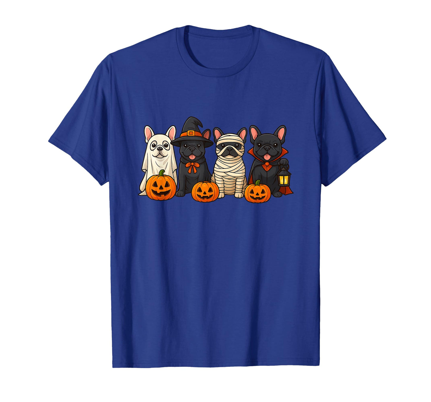 French Bulldog Ghost Witch Pumpkins Halloween Dog Costume T-Shirt