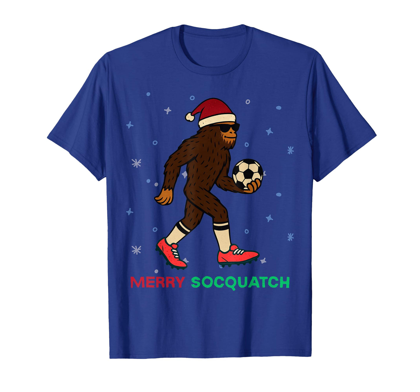 Sasquatch Playing Soccer Christmas Funny Xmas Holiday T-Shirt