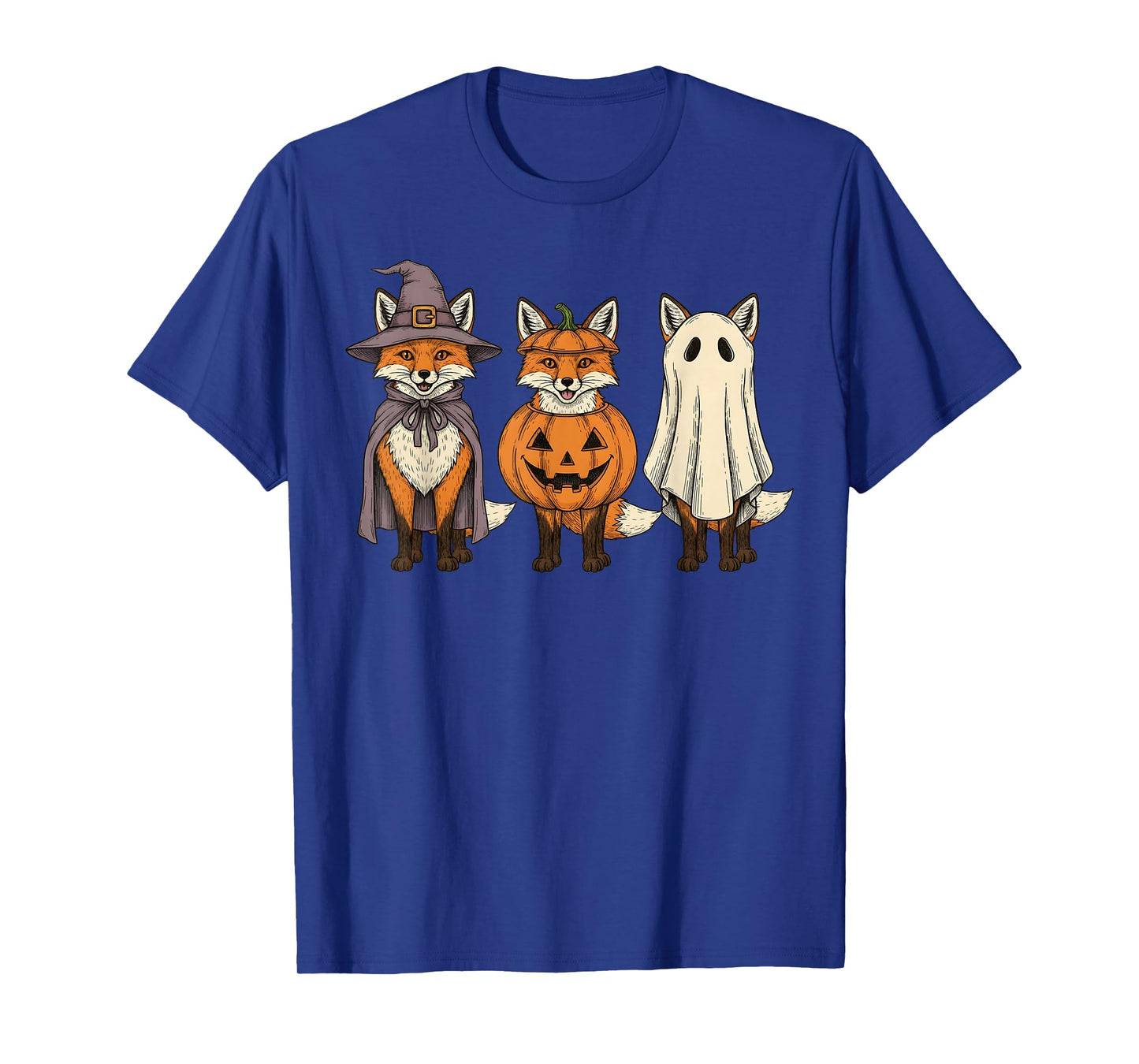 Spooky Ghost Fox Lover Pumpkin Halloween T-Shirt